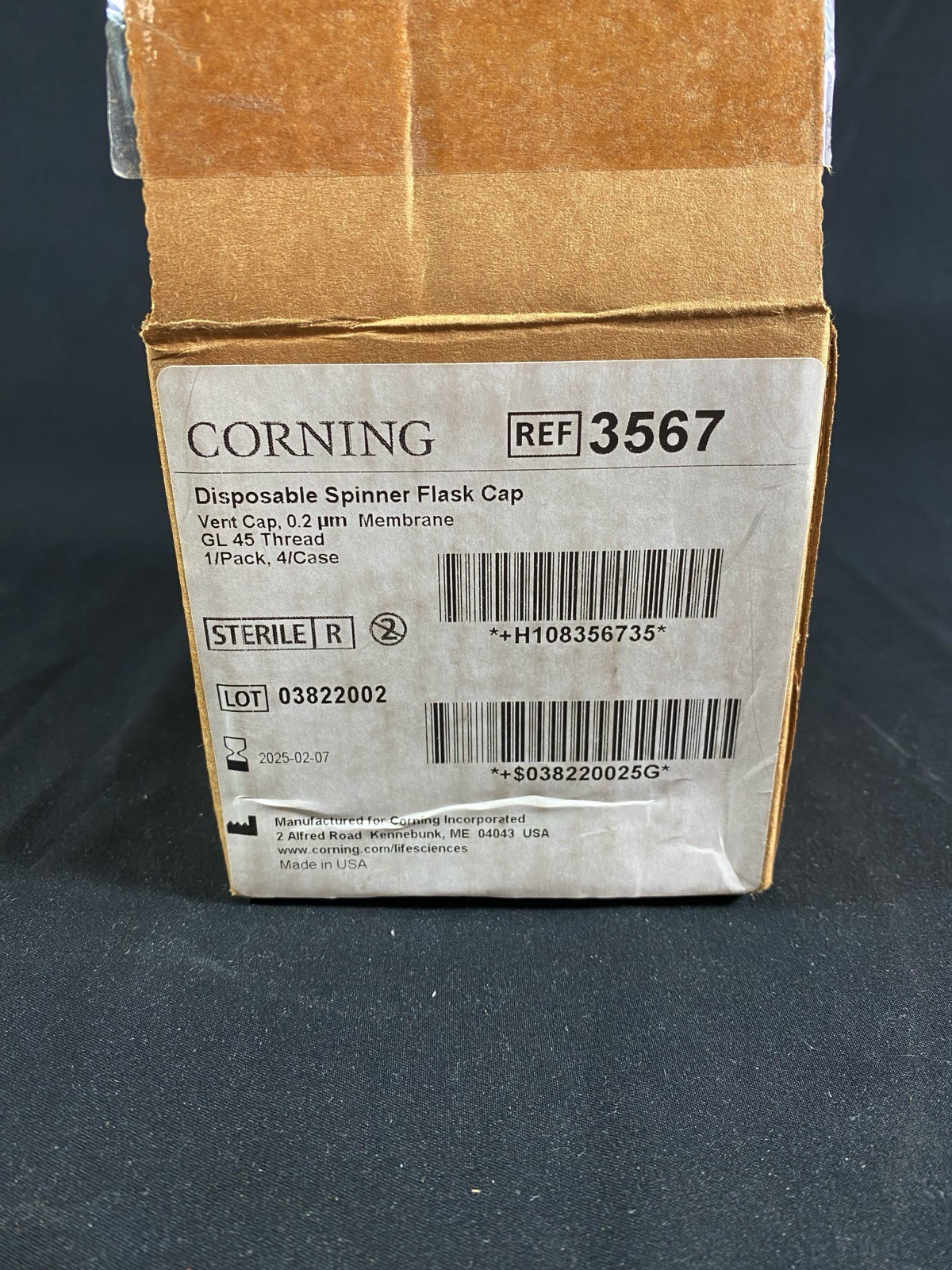 CORNING 0.2μm Disposable Polyethylene GL45 Spinner Flask Vent Cap 3567 (4/Cs)
