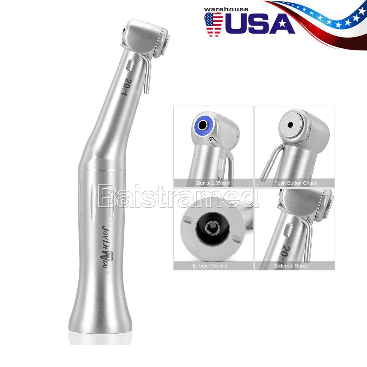 Dental Implant 20:1 Reduction Low Speed Contra Angle Handpiece Fit NSK E-type
