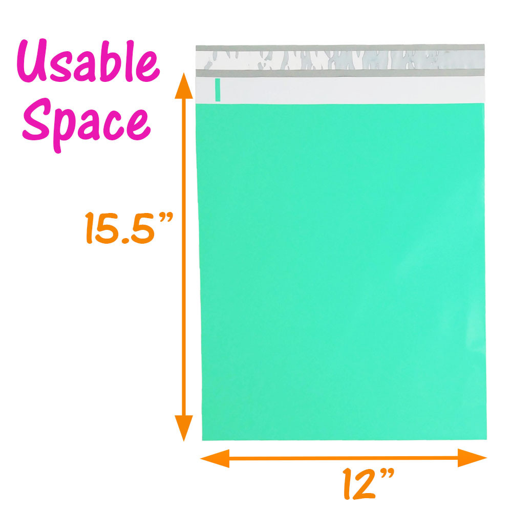 12×15.5 Poly Mailers Pink, Purple, Teal 12×15 Envelopes, Plastic Shipping Bags