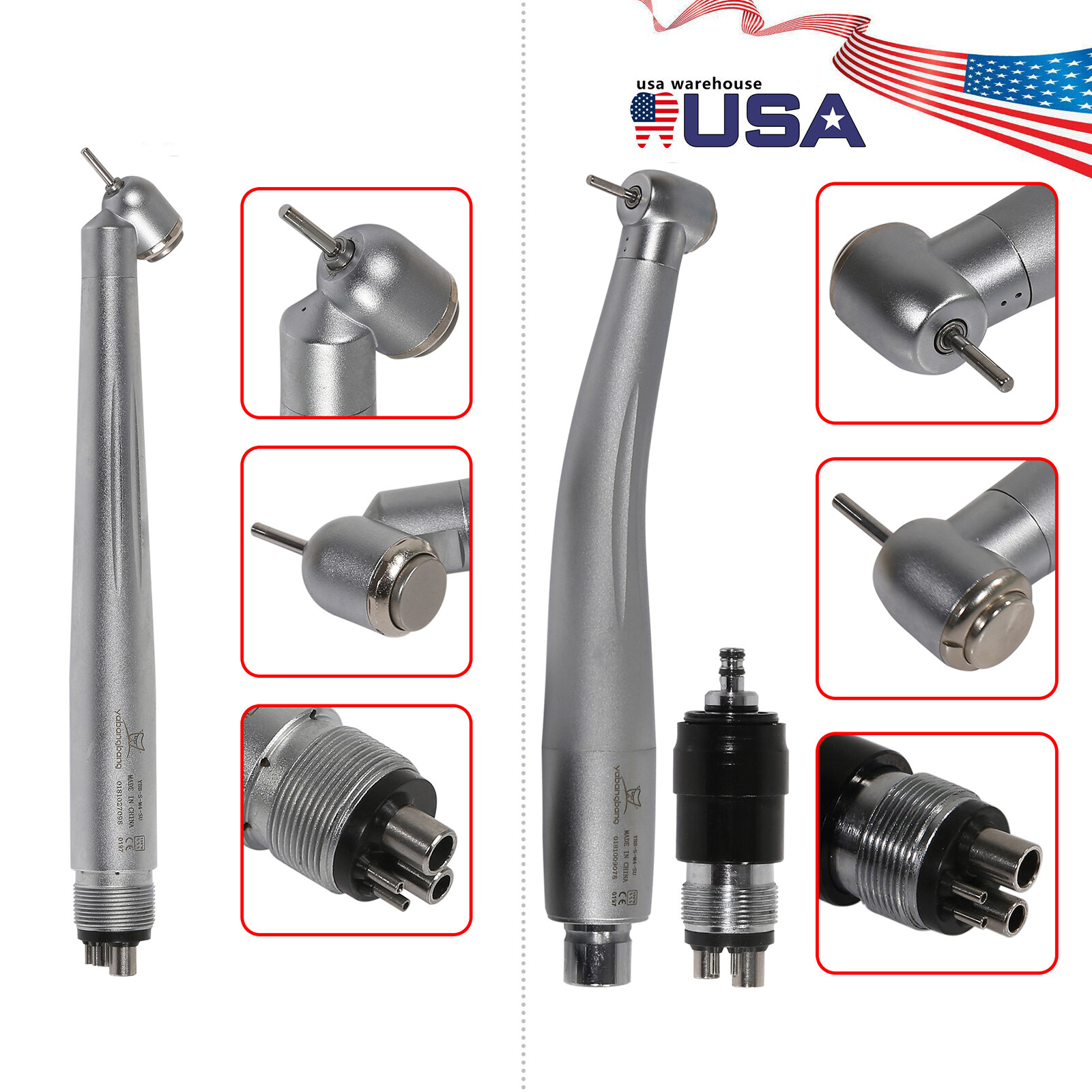 NEW Dental Standard / 45° Angle Head High Speed Handpiece / 4H Quick Coupling