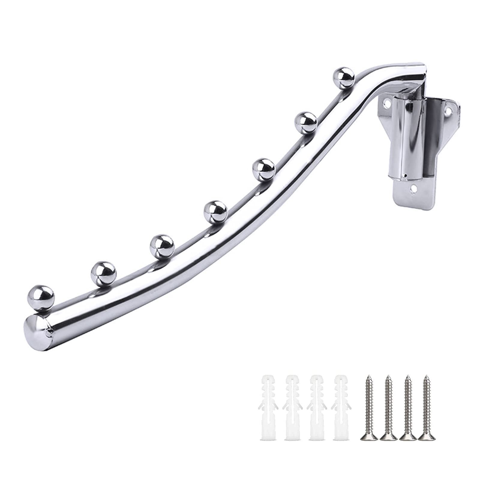 Folding Wall Mounted Clothes Hanger Rack, Stainless Steel Garment Hooks with …