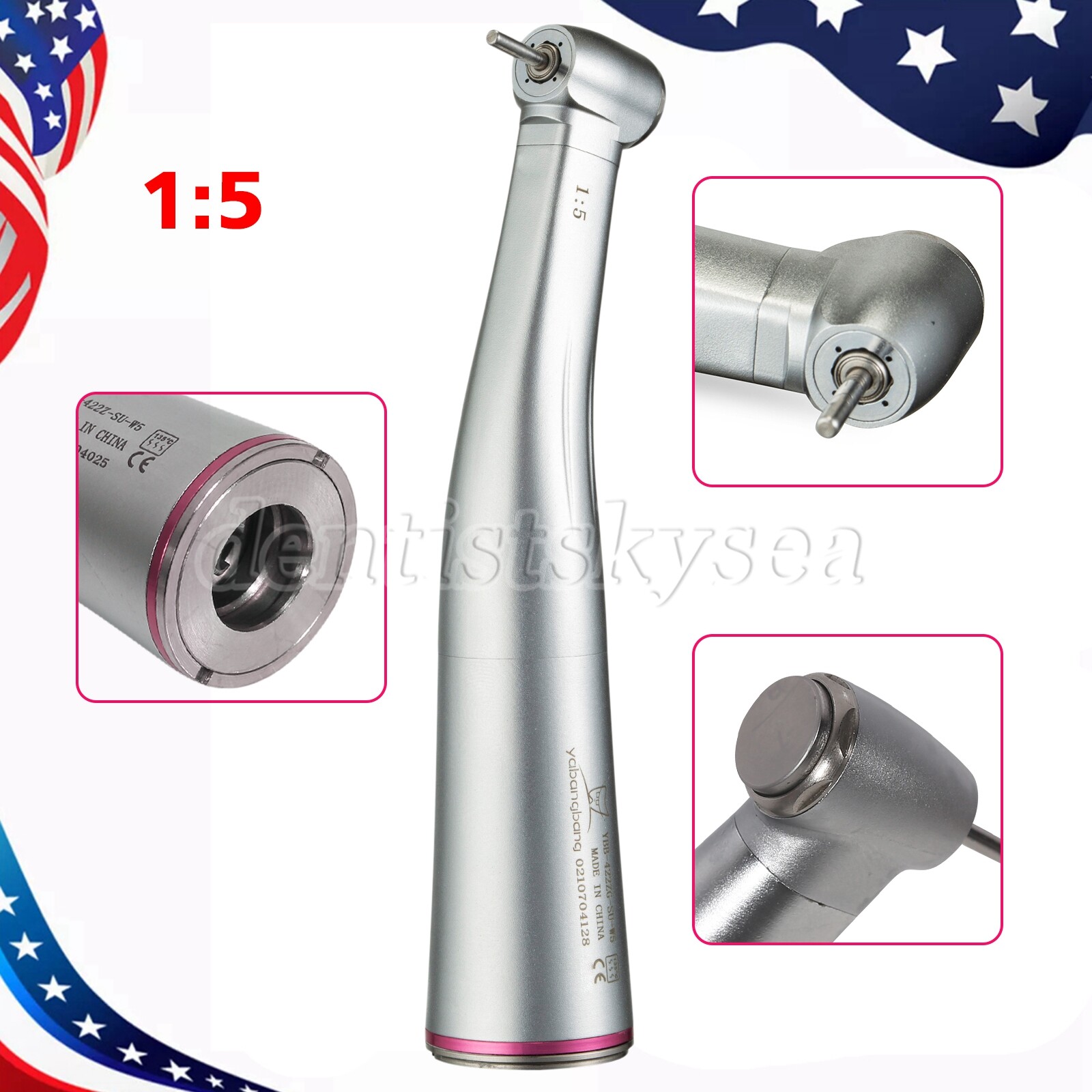 1-5Pcs Dental 1:5 Electric Contra Angle Handpiece Surgical For NSK NO-LED