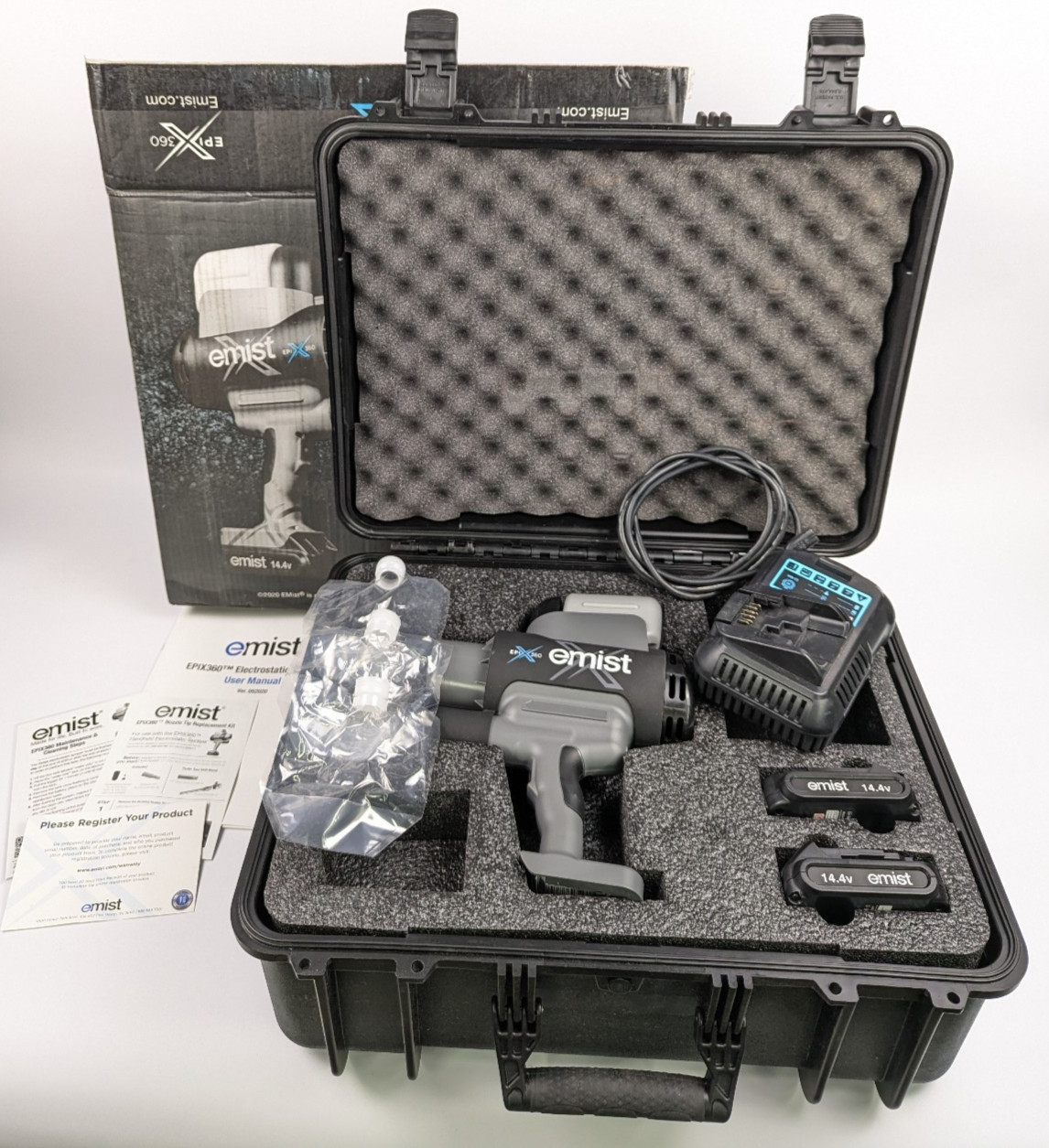 Emist Epix360 Electrostatic Handheld Sprayer, Case