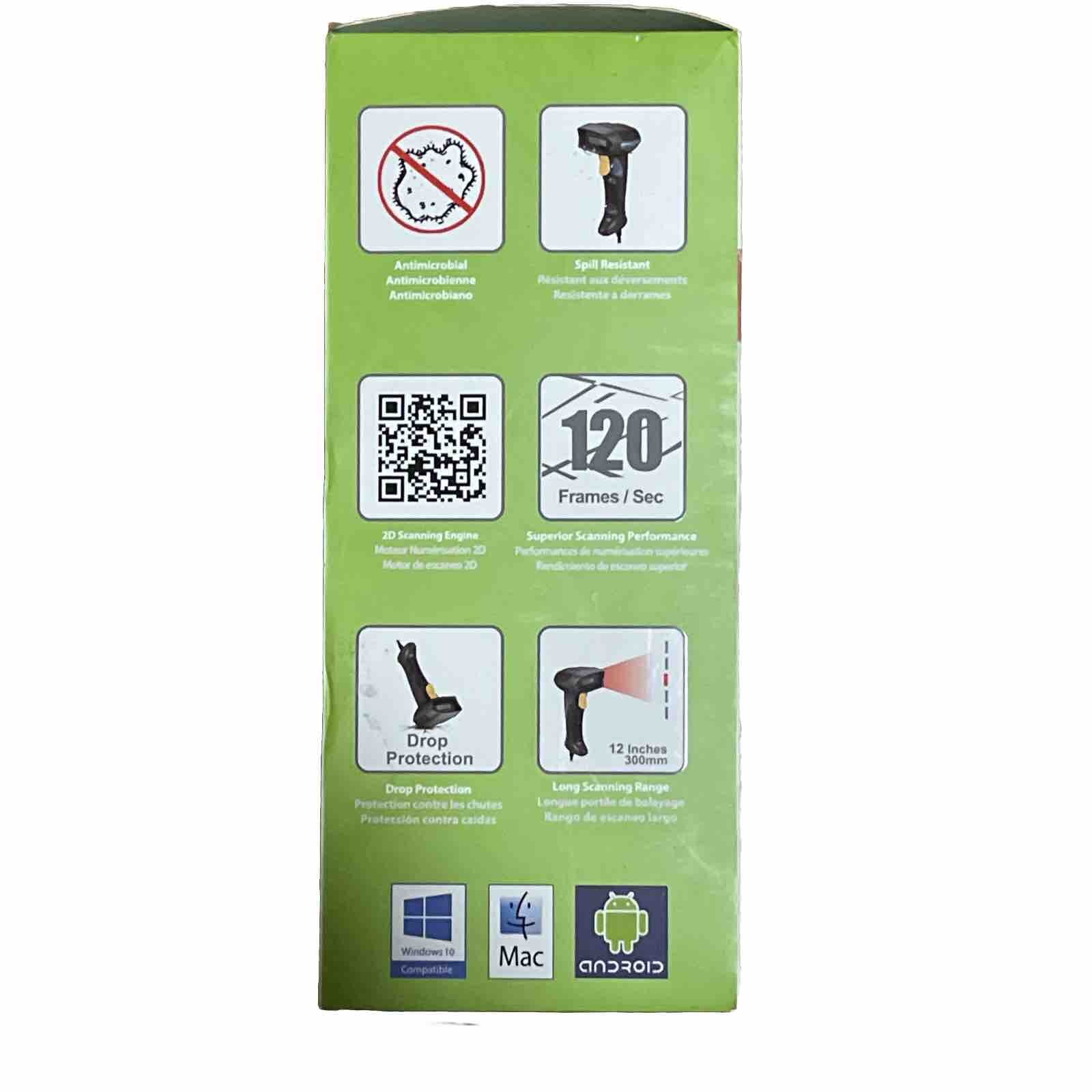 Adesso NuScan 2500TU Spill Resistant Antimicrobial 2D Barcode Scanner (NUSCAN
