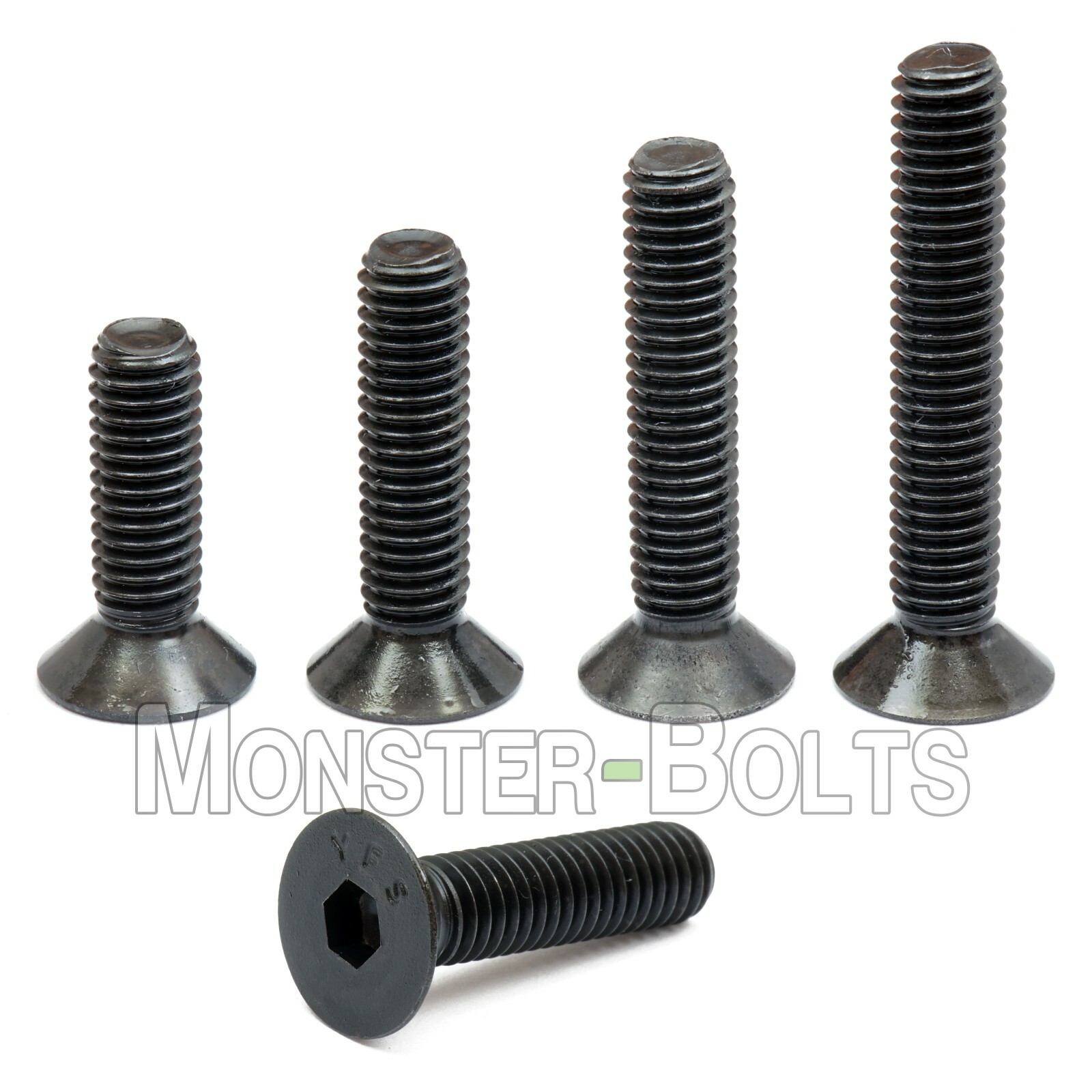 1/4-28 Flat Head Socket Cap Screws, 82° Countersunk SAE Alloy Steel Black Oxide