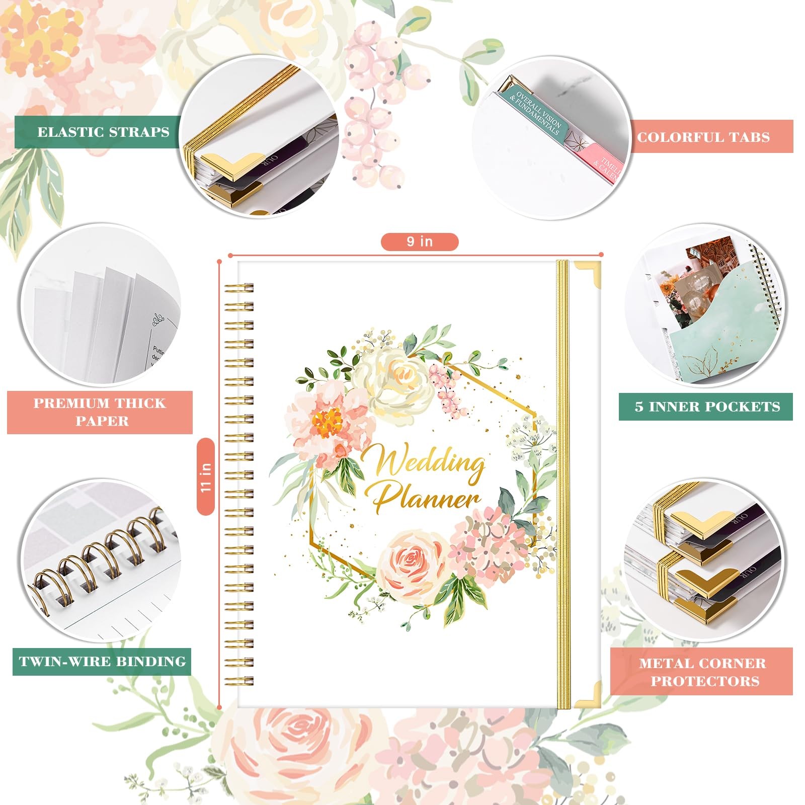 Wedding Planner Wedding Planner Book and Organizer for the Bride with 5 Tabb…