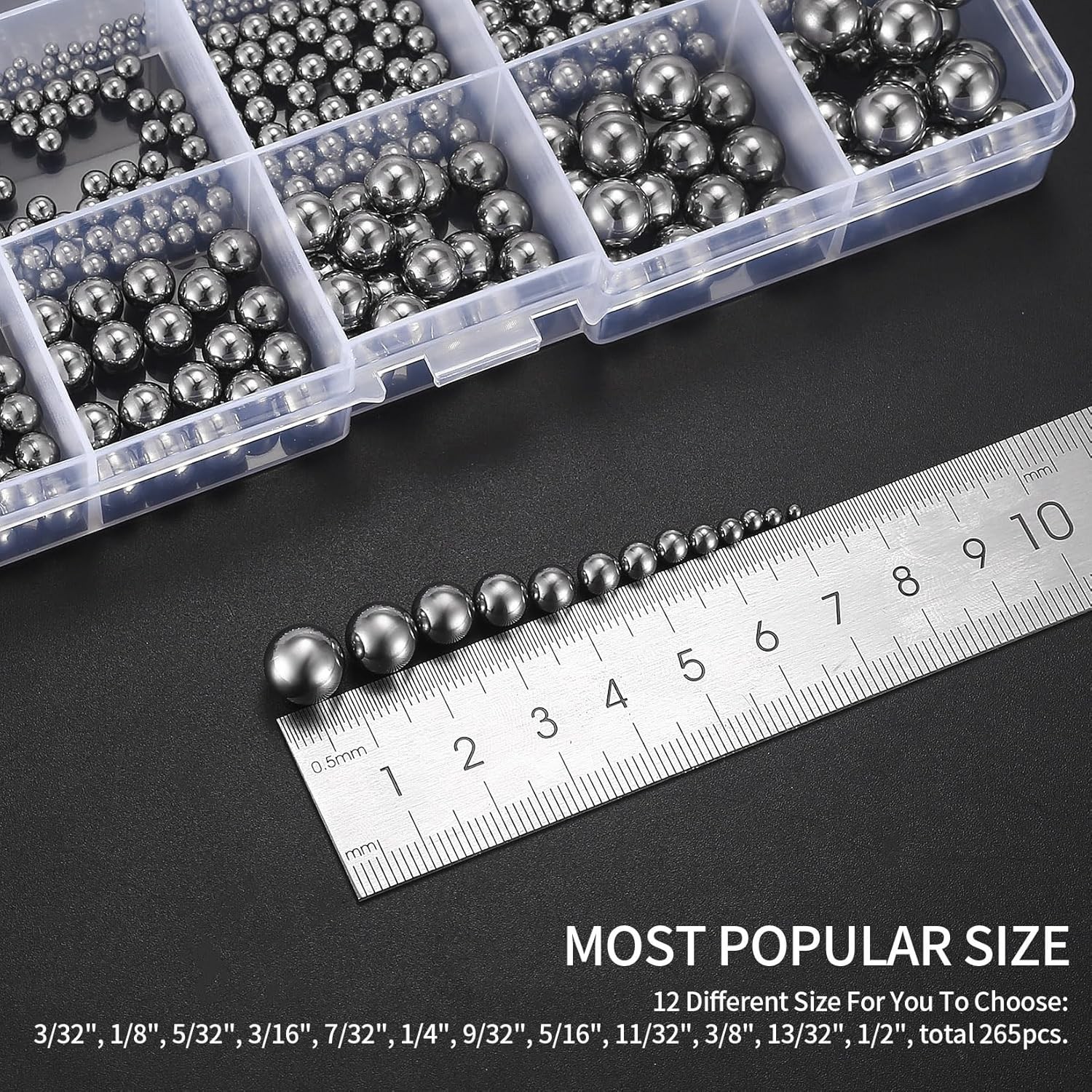Metric Precision Steel Bearing Balls Assorted Stainless Steel Loose Kit