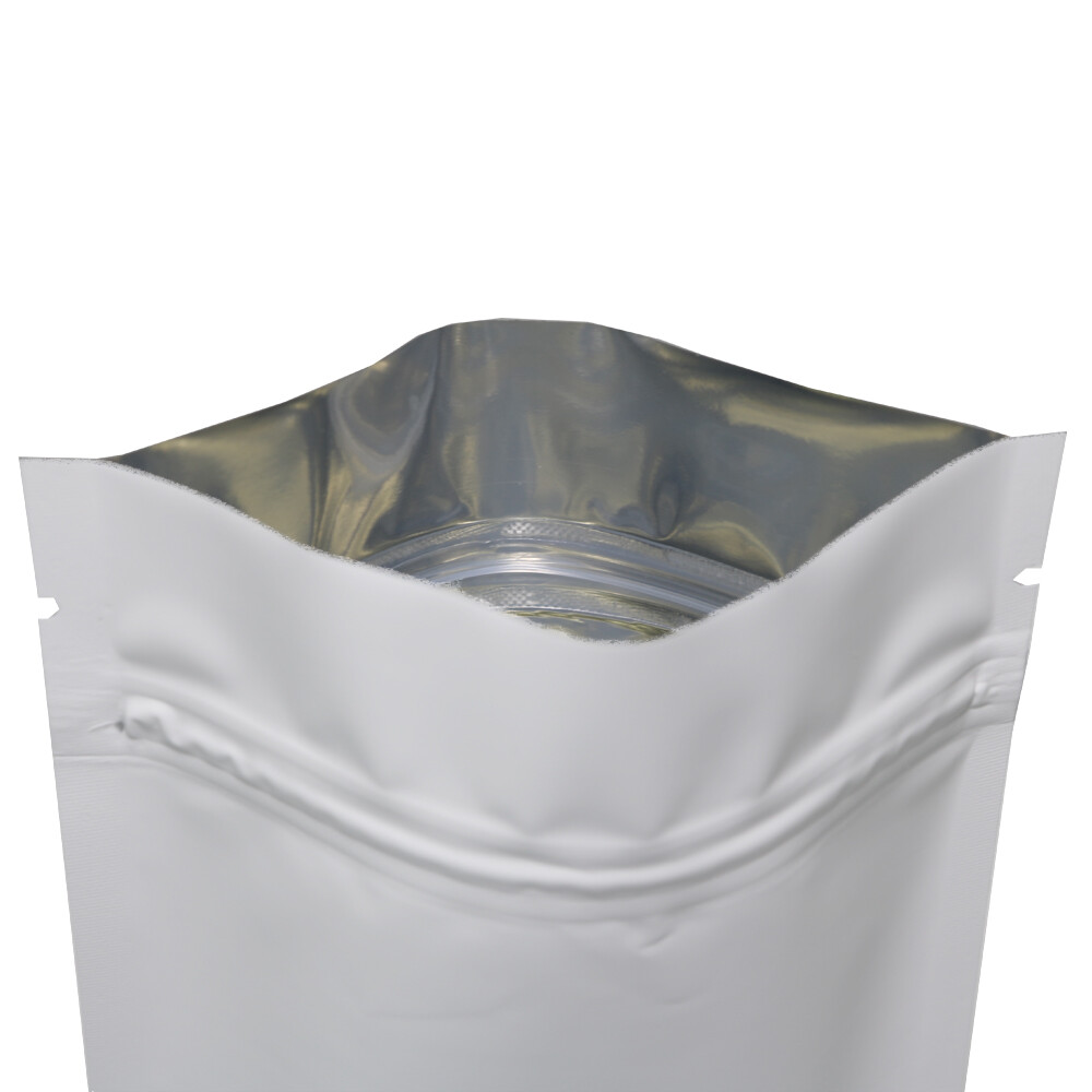 100x Matte White Metallic Foil Mylar Zip Lock Bags 4x6in (Free 2-Day Shipping)