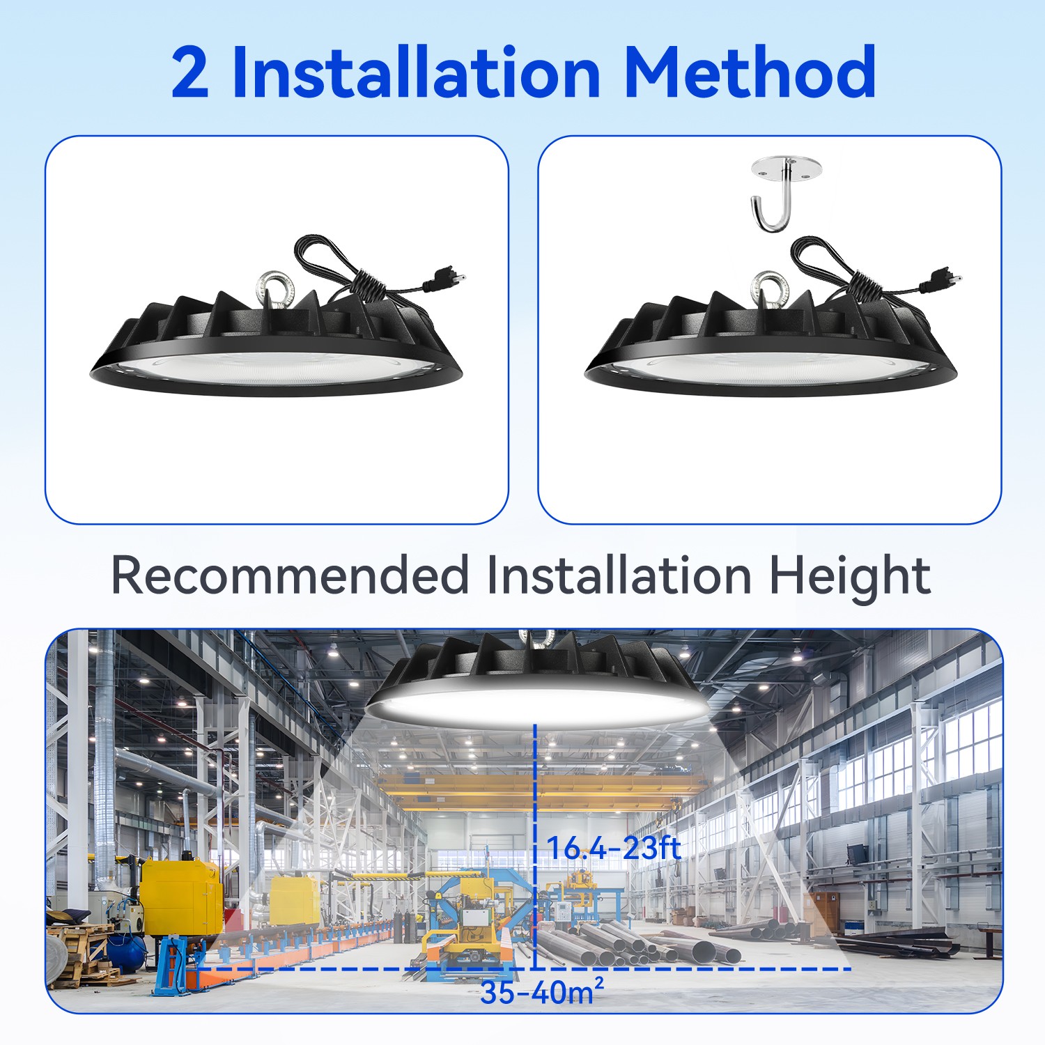 UFO LED High Bay Light 200W HighBay Light for Warehouse Factory Barn Shop 8Pack