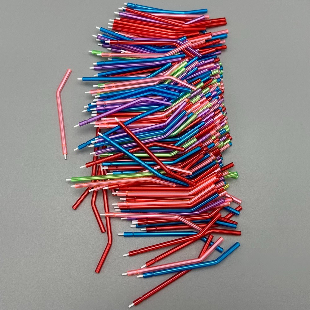 Dental Air Water Syringe Disposable Spray Tips Triple Nozzles Tubes Mixed Color