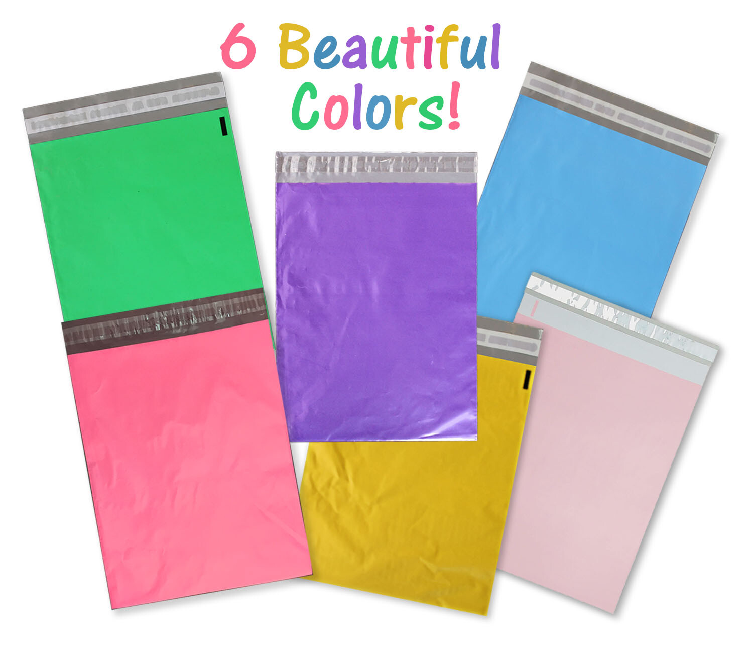 14.5×19, 12×15.5, 10×13, 6 Color Poly Mailers Self Sealing Shipping Bag Envelope