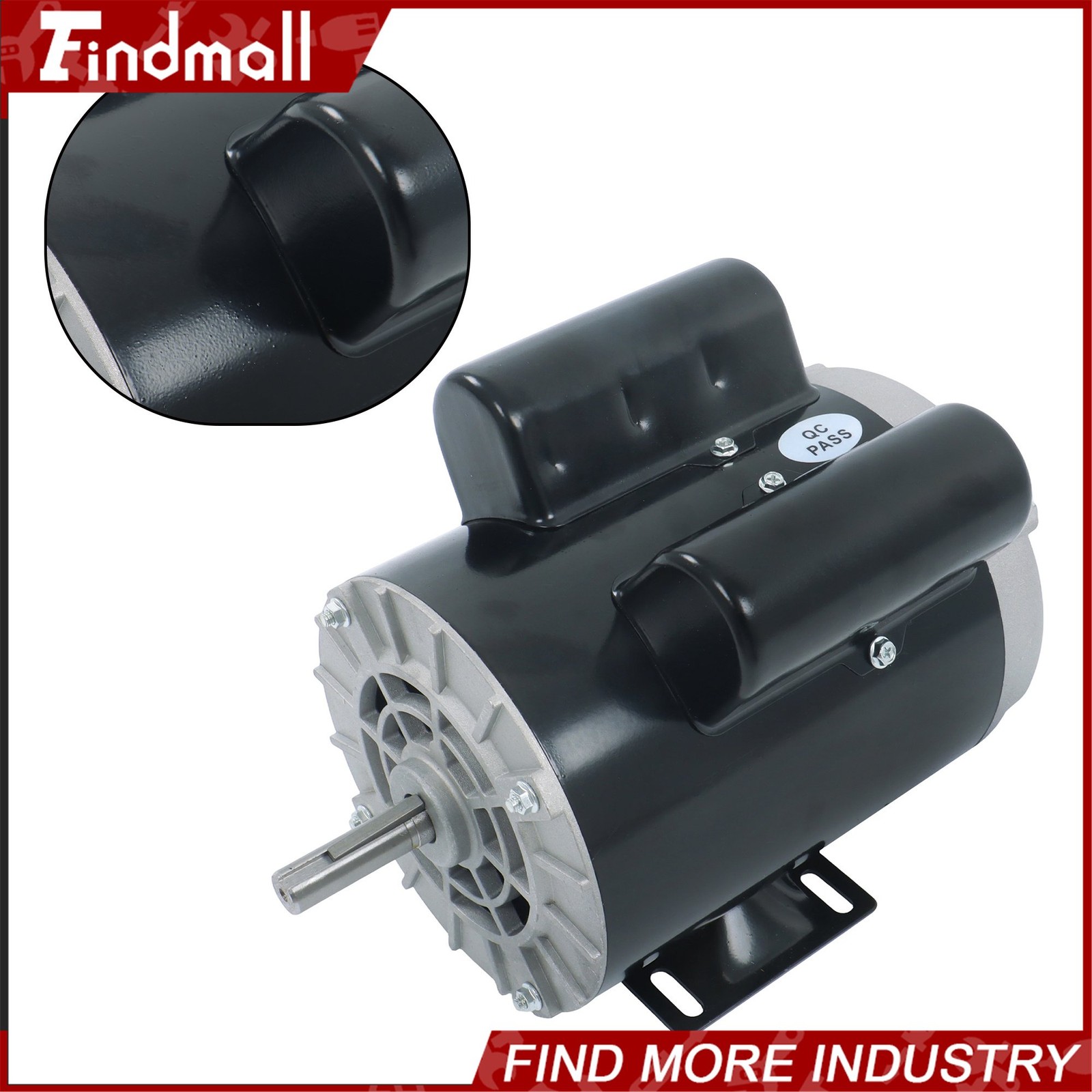 Findmall Electric Motor 3HP SPL 3450RPM 56 Frame 1Phase 115-230Volt