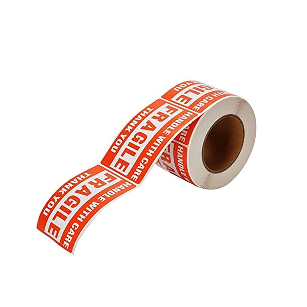 Fragile 3″x5″ Handle with Care Thank You Labels Stickers 500 Labels Per Roll USA