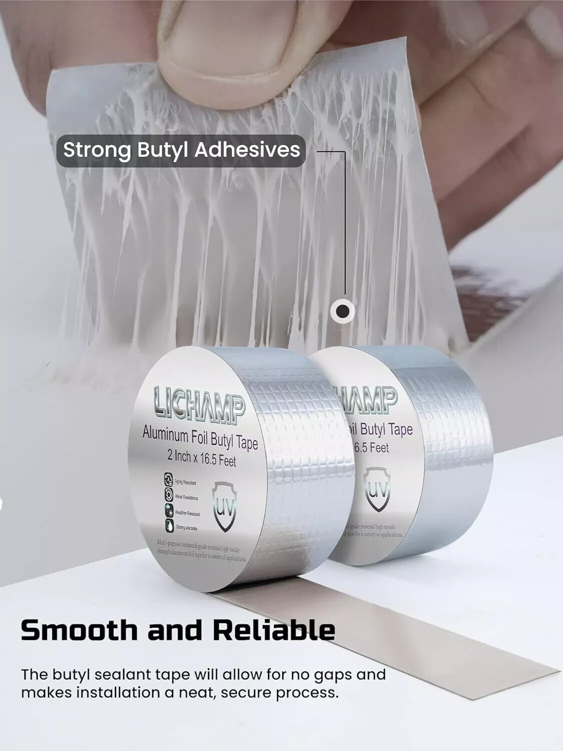 Butyl Waterproof Tape (4 PACK Leak-Proof Roof, RV, Windows, 2″ x16 Feet Long