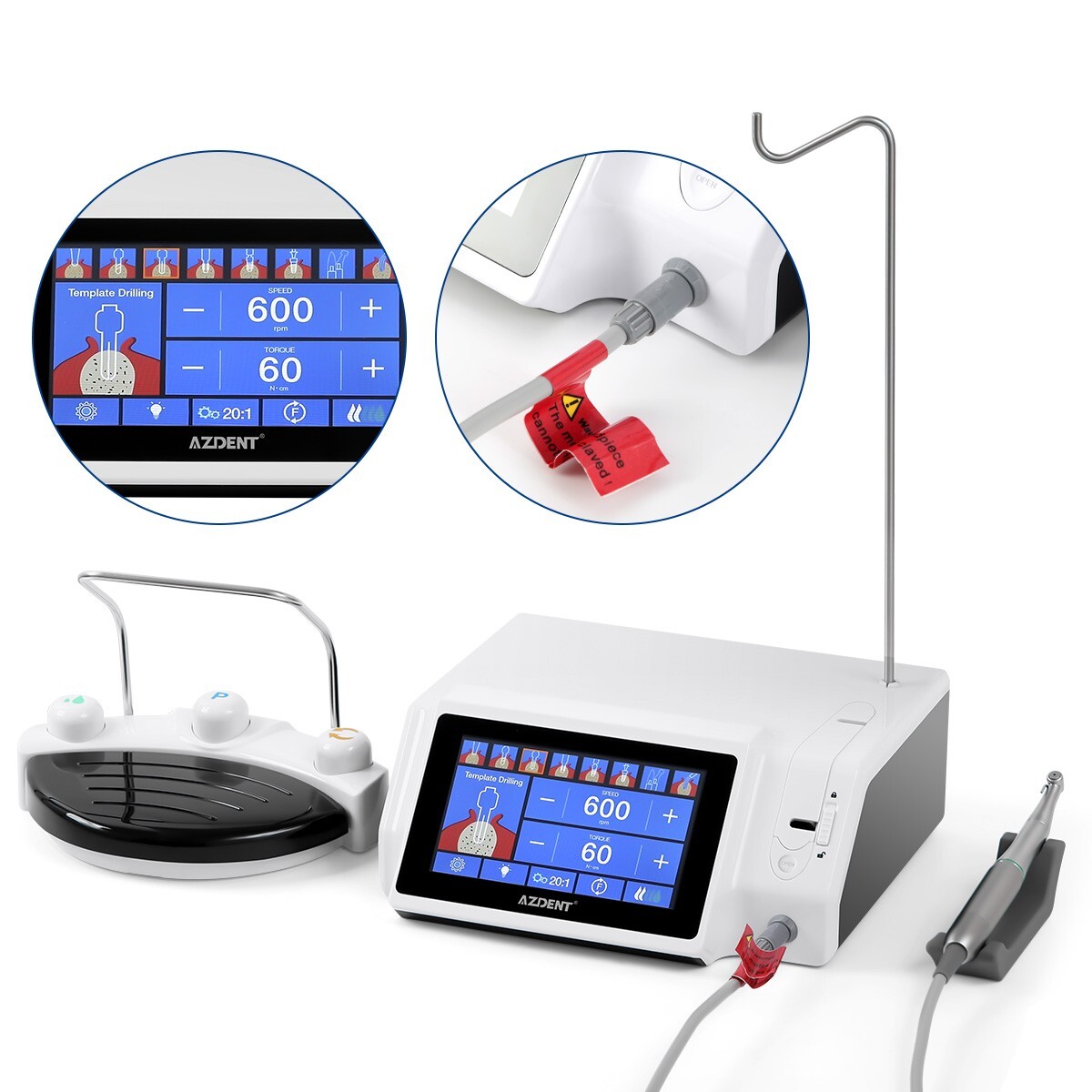 Dental Implant Surgical Brushless Motor Touch Screen With 20:1 LED Contra Angle