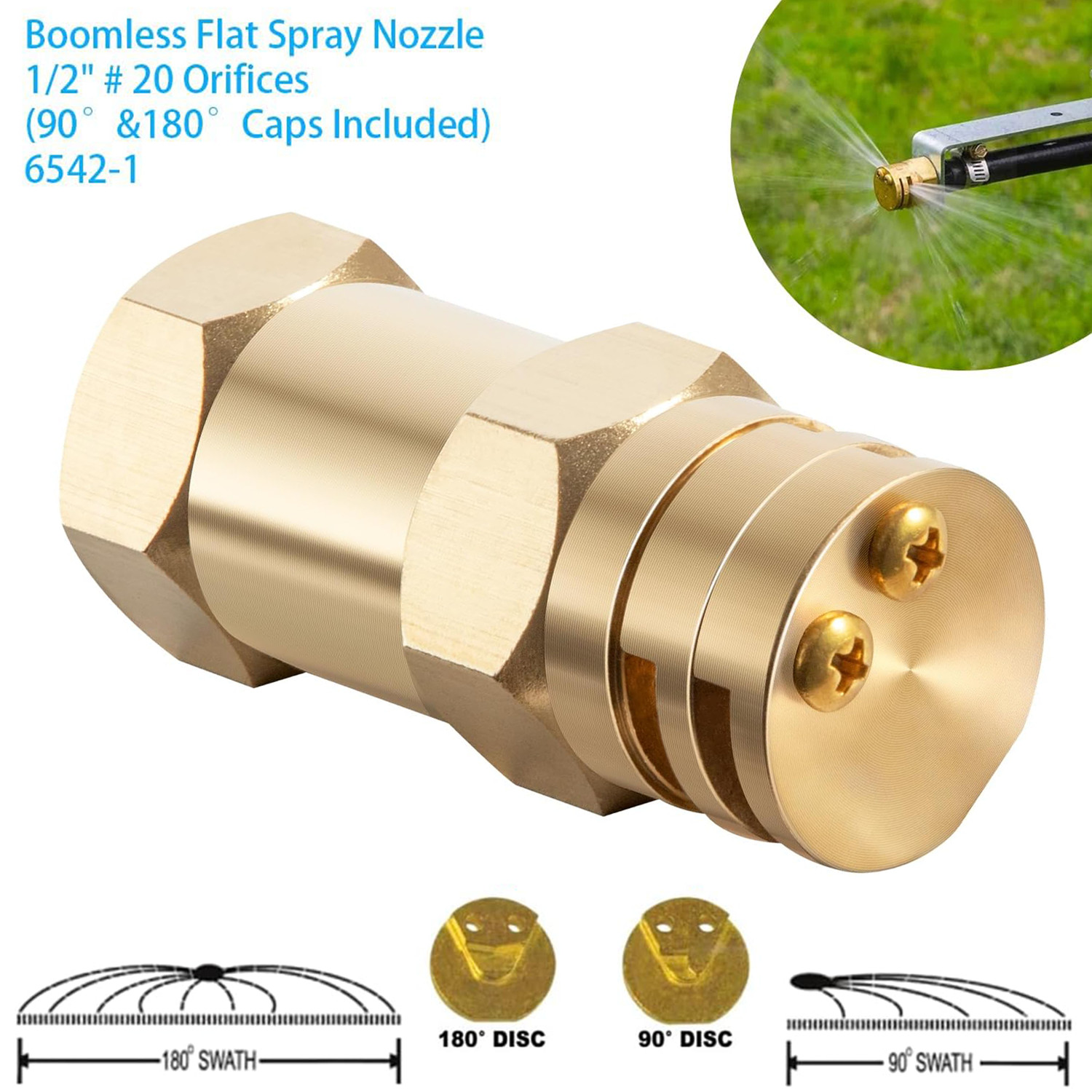 6542-1FBA Boomless Spray Nozzle For Agriculture, Lawn Care & General Watering