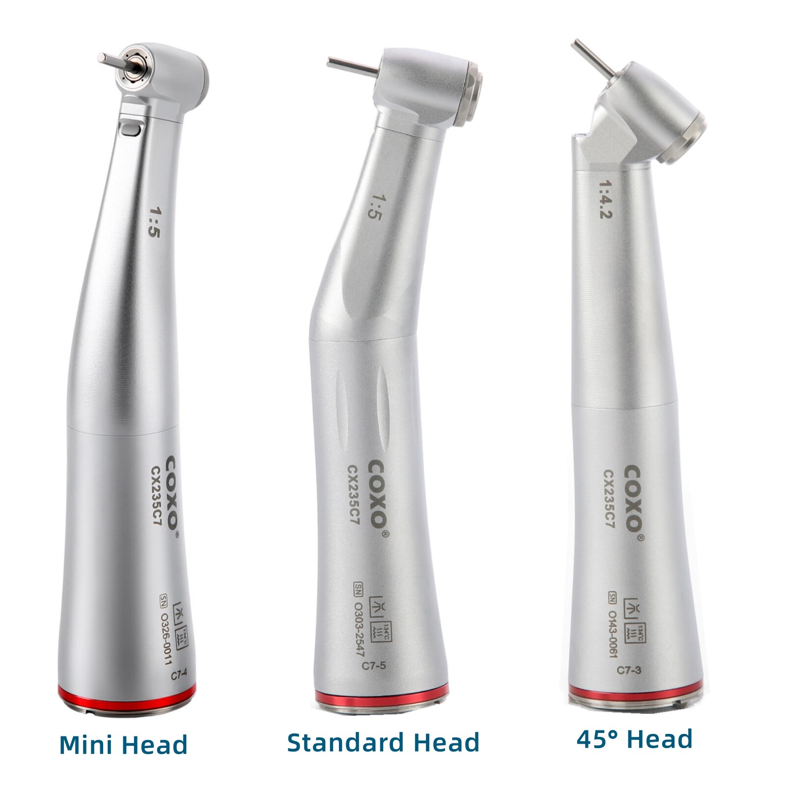 COXO Dental CX235C7 Head Handpiece 1:5/1:4.2 Contra Speed Electric W/Fiber FG