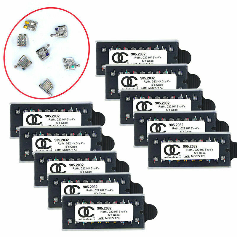 5-100×Dental Orthodontic Classic Metal Brackets Roth 0.22 With 3 4 5 hooks