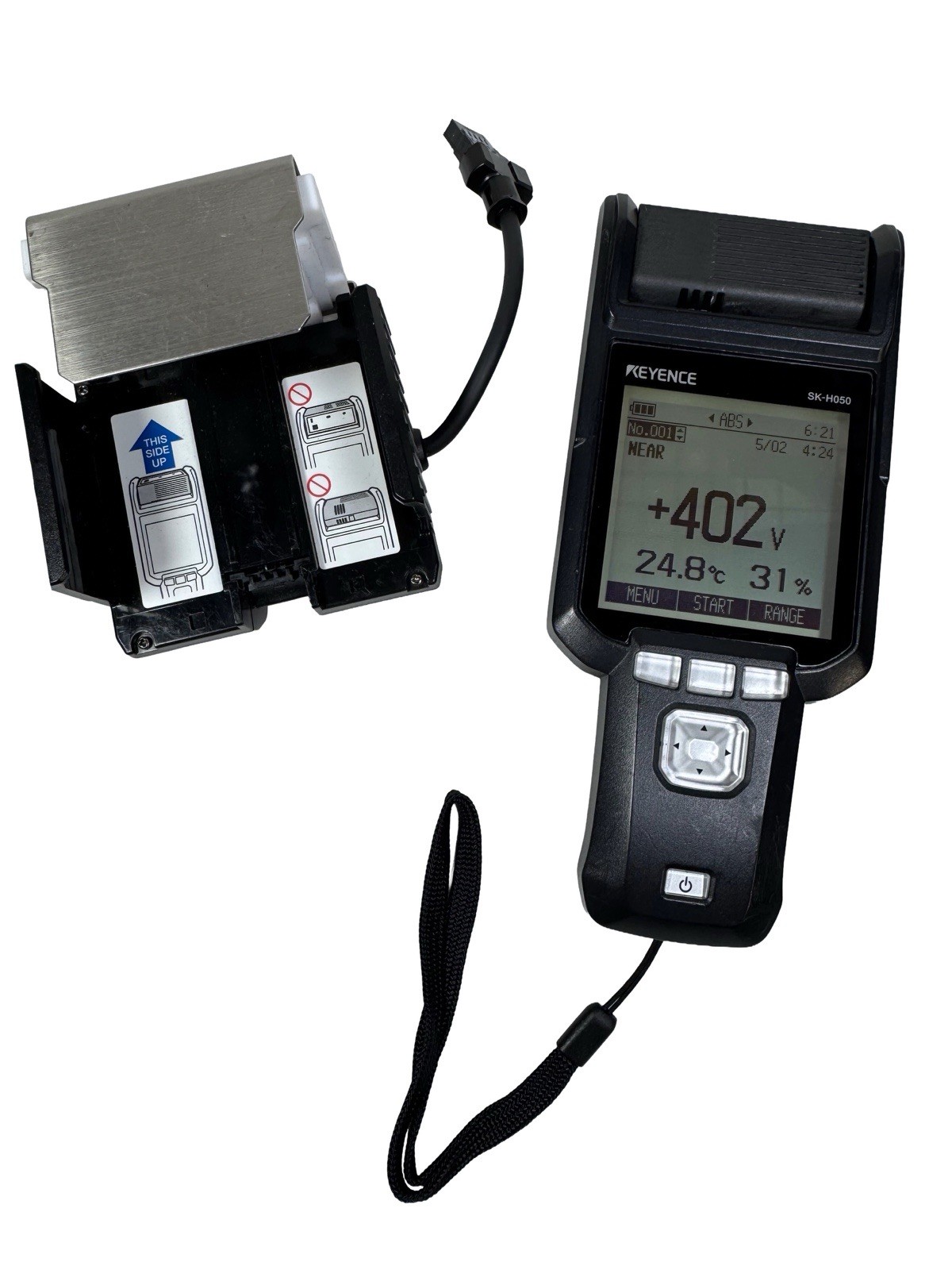 KEYENCE SK-H050 ELECTROSTATIC SENSOR W/ SK-H055 IONIZER MONITORING UNIT