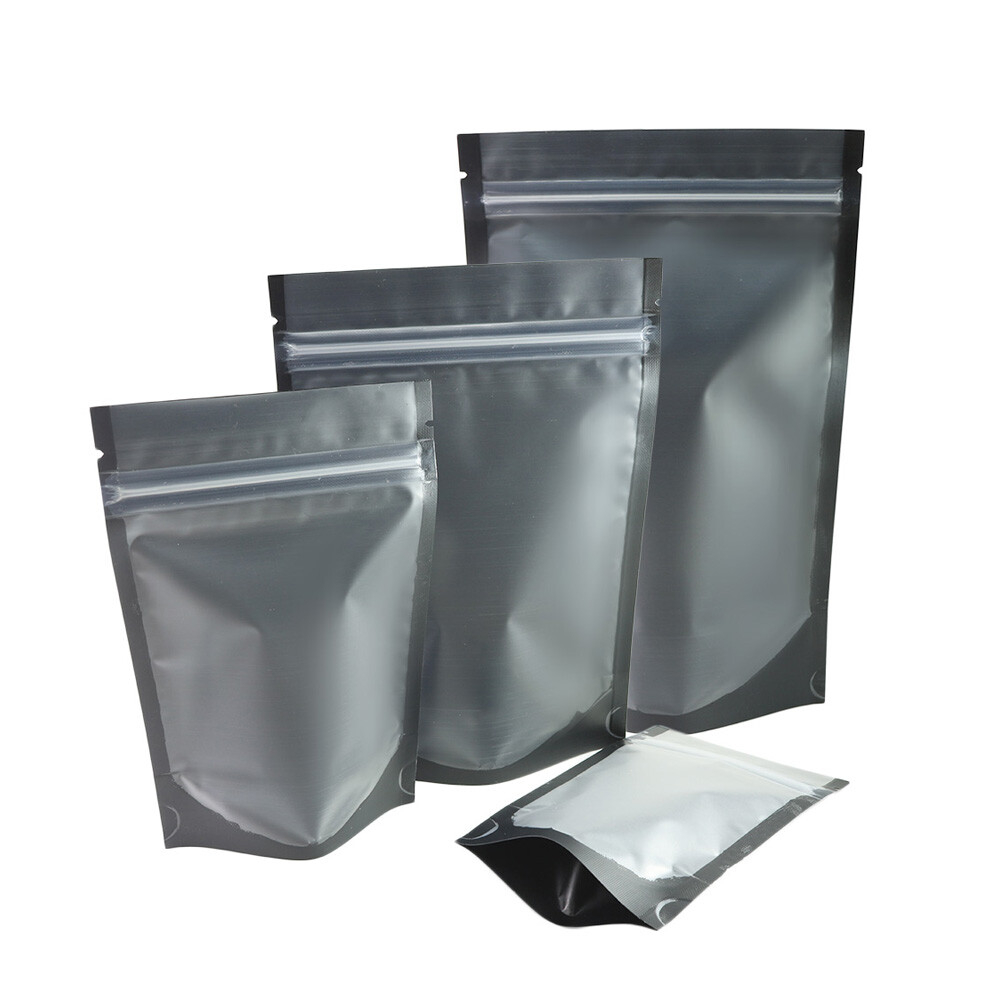 Mult-Sizes Matte Clear Front Black Inside&Back Mylar Stand up Zip Lock Bag M44