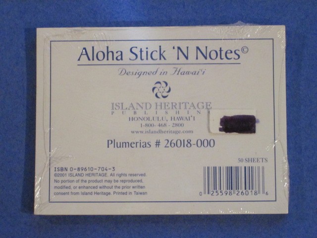 Aloha Stick ‘N Notes – 50 Sheets / Plumerias – Designed in Hawaii / Swift