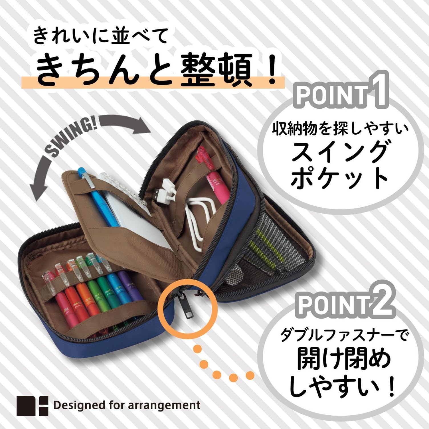 Large Capacity Double Zipper Pencil Case For Office College, Big Capacity 6 C…