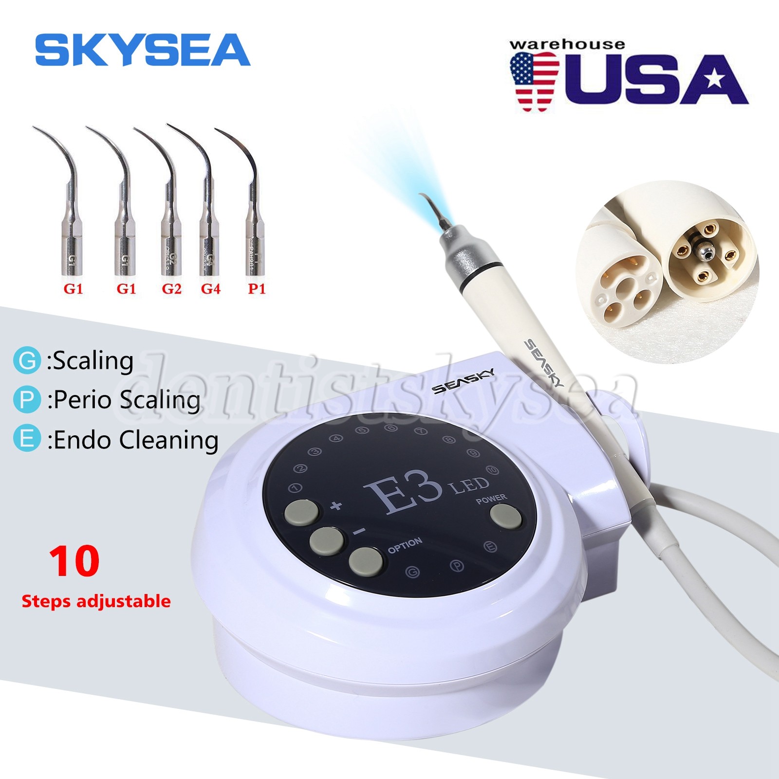 Dental Digital Control Ultrasonic Scaler with LED Detachable Handpiece VRN-A8
