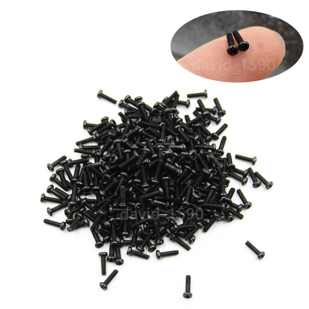M1 M1.2 M1.4 M1.6 M1.7 M2 Black Steel Phillips Pan Head Small mini Screws Bolts
