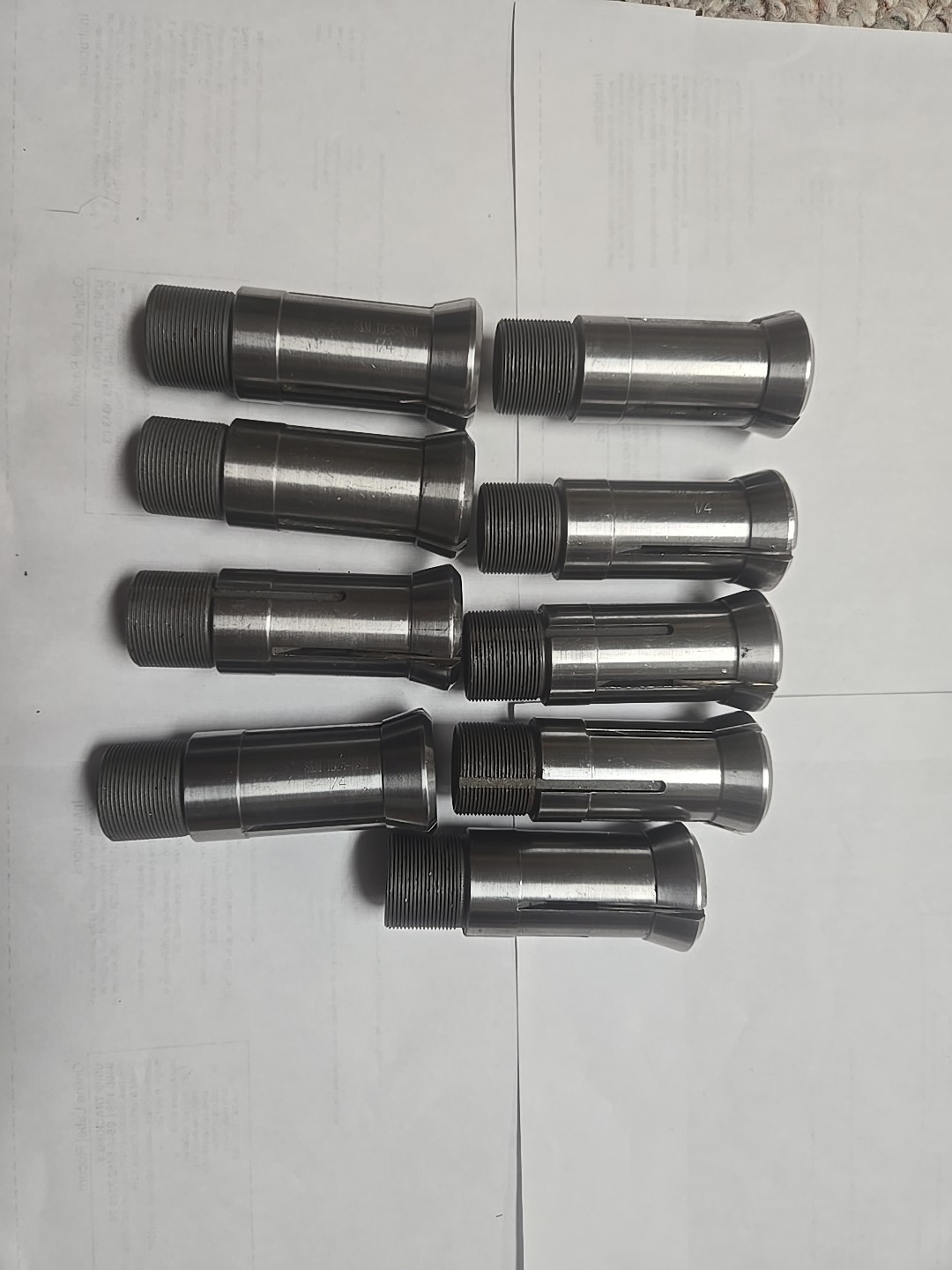 Lot of 9 S&M TD25-NSM Round Collets Southwick & Meister