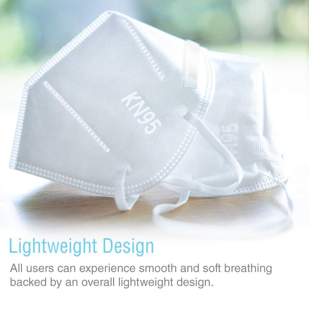 SUNCOO Protective KN95 Face Mask – 60 Pack, 5 Layers Cup Dust Mask Protection