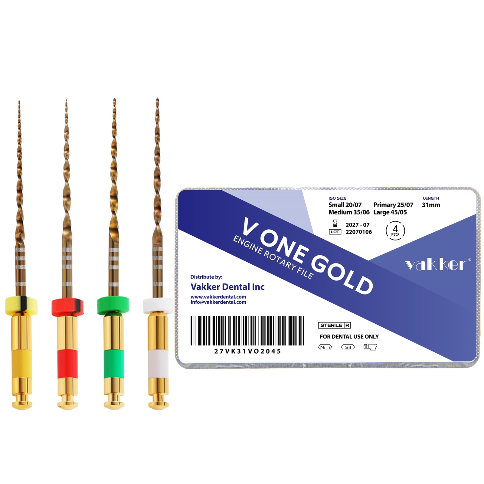 21/25/31MM Gold Niti Reciprocating Endo Files Engine Use S M L Primary Assorted