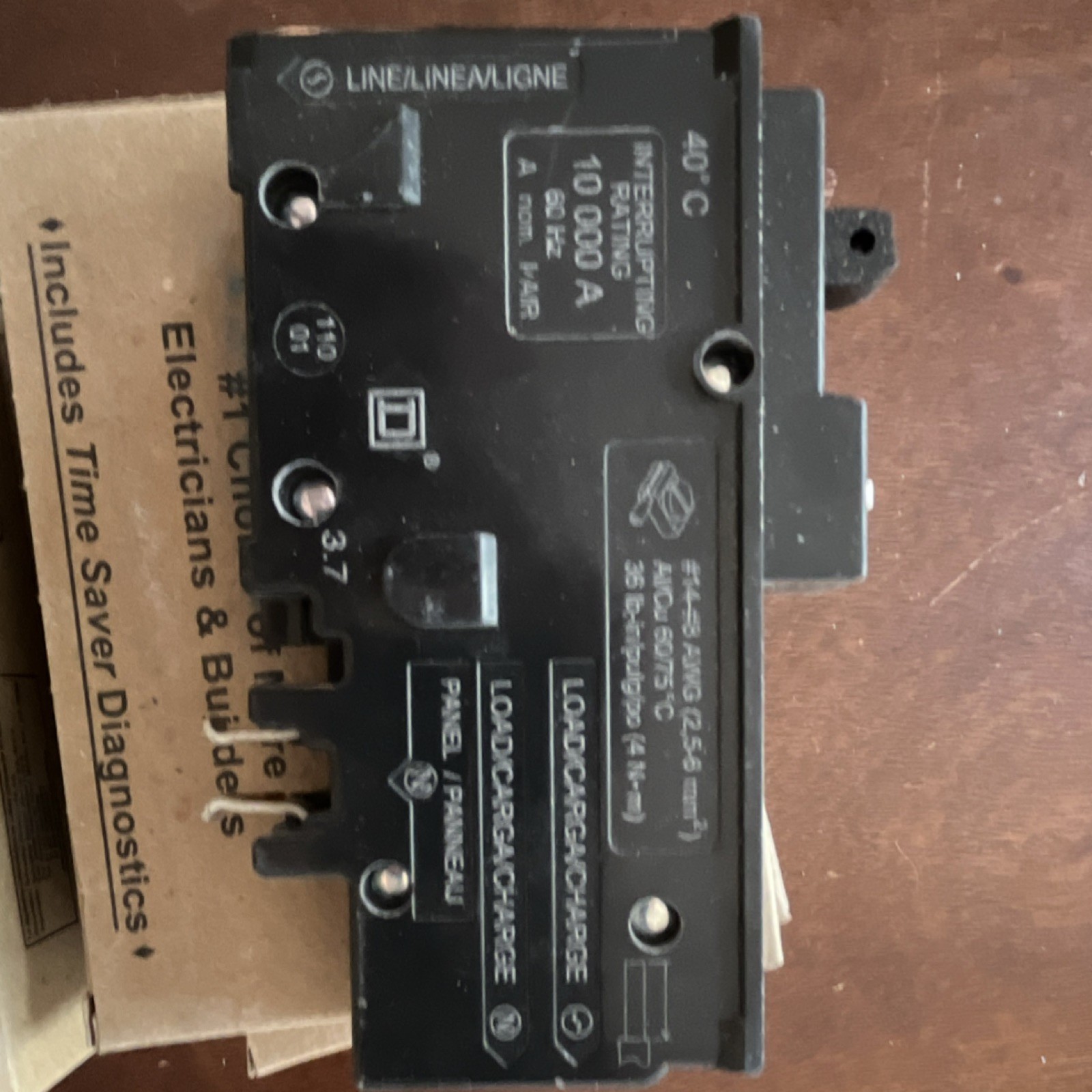 Square D HOM115PCAFI Plug-On Neutral AFCI 15A 120V Circuit Breaker