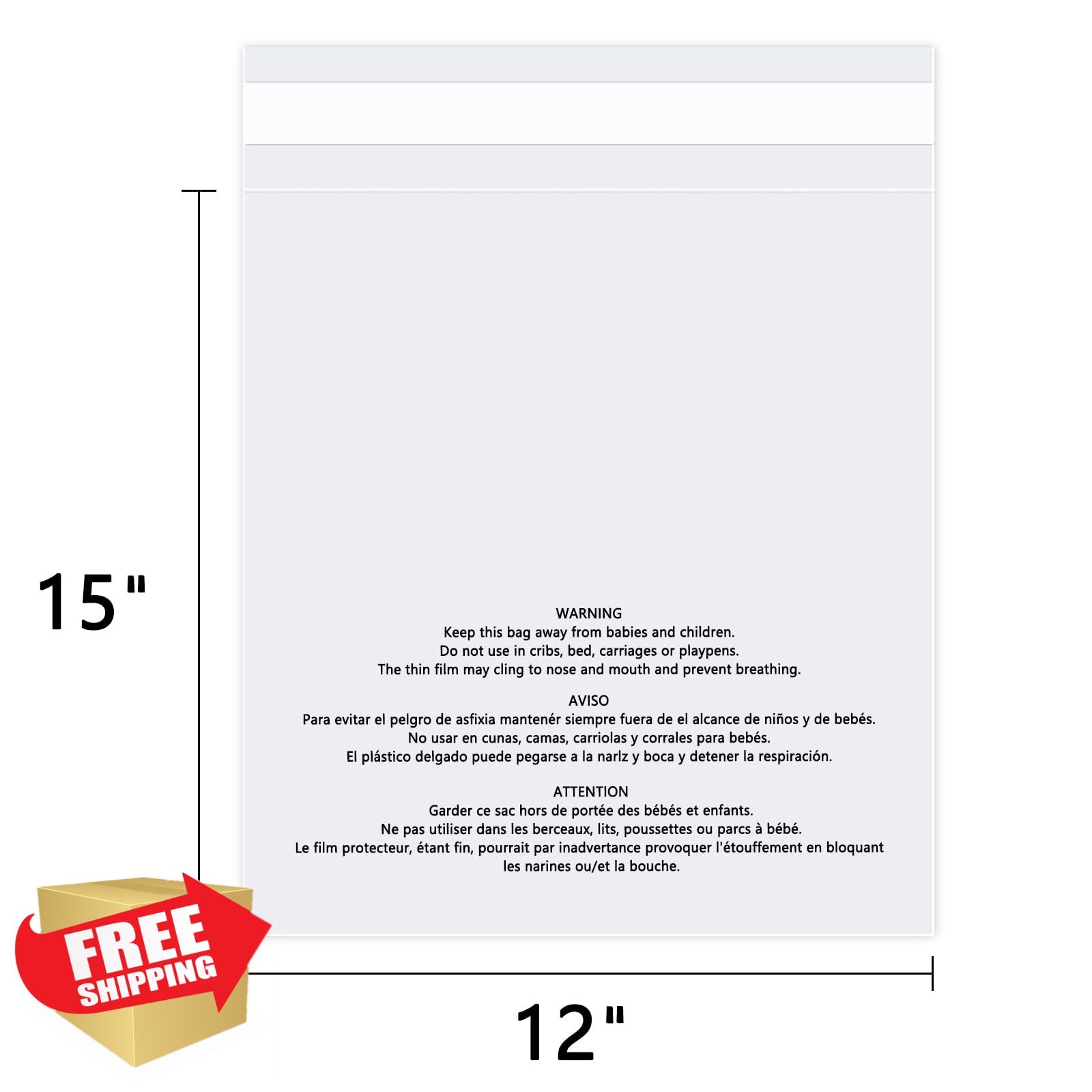 WEPOLY 12×15″ Poly Bags 200 Count
