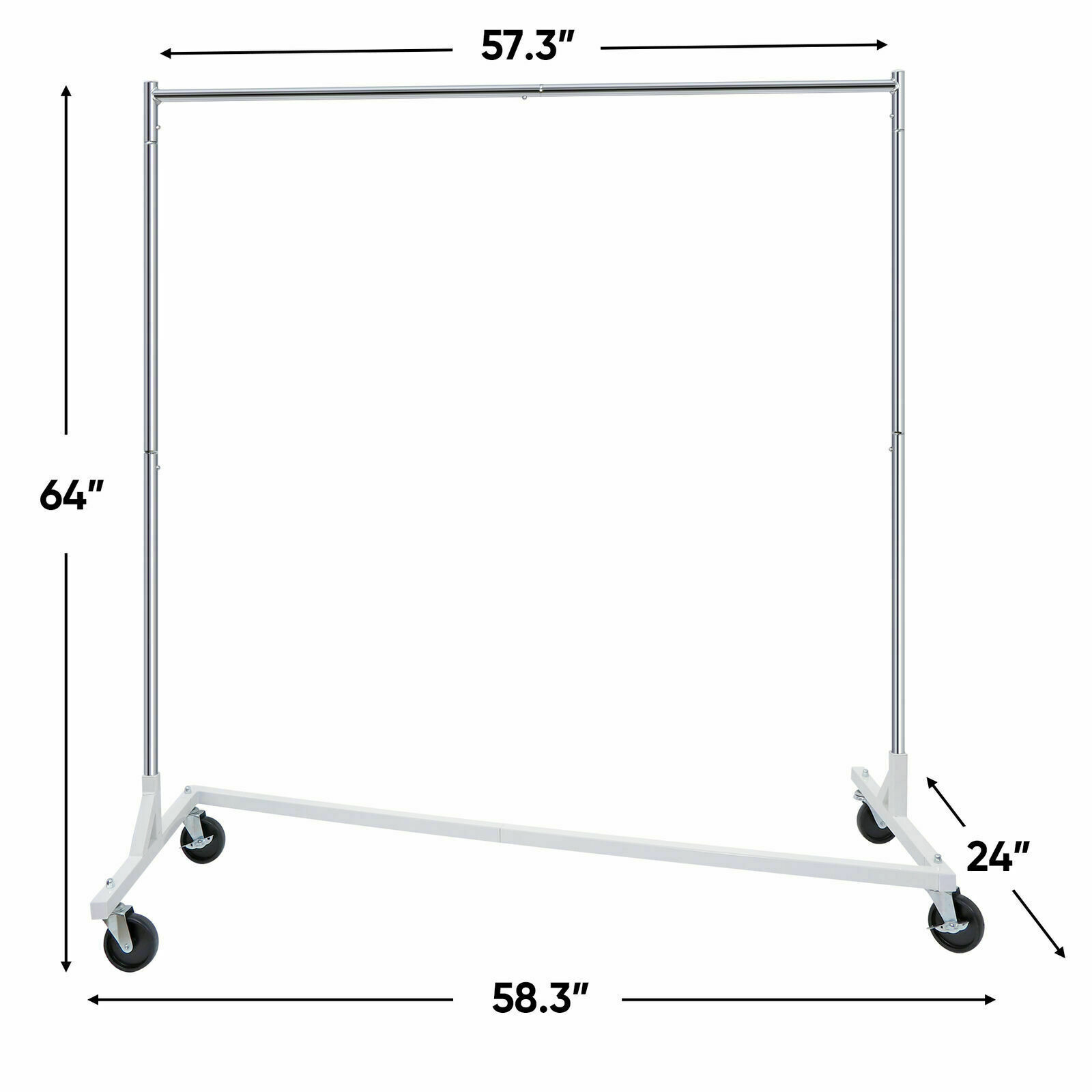 Heavy-Duty Commercial Garment Rack Rolling Z-Base Storage Clothing Shelving Rack