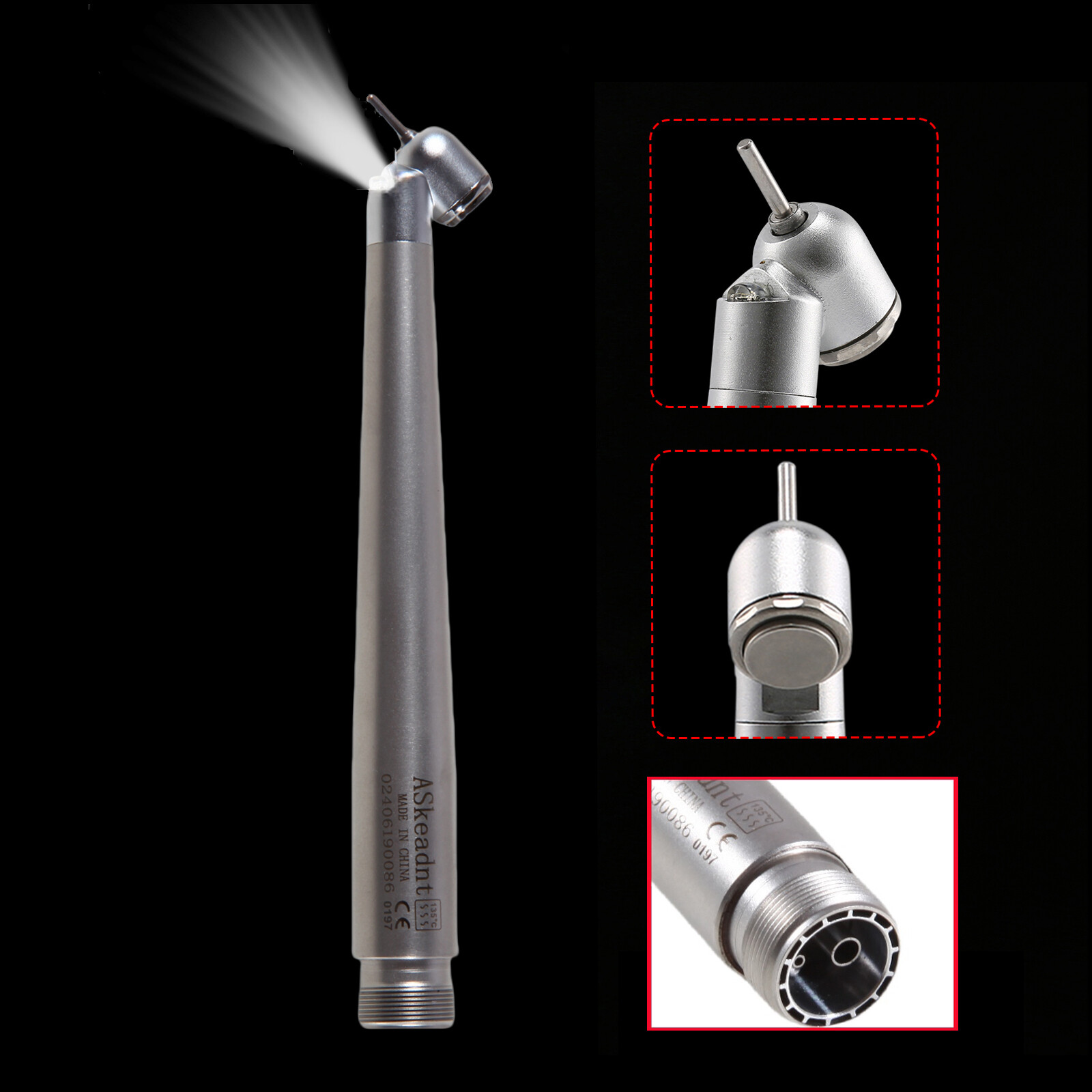 45 Degree LED E-generator Dental High Speed Handpiece Push 2 Hole for NSK AC2