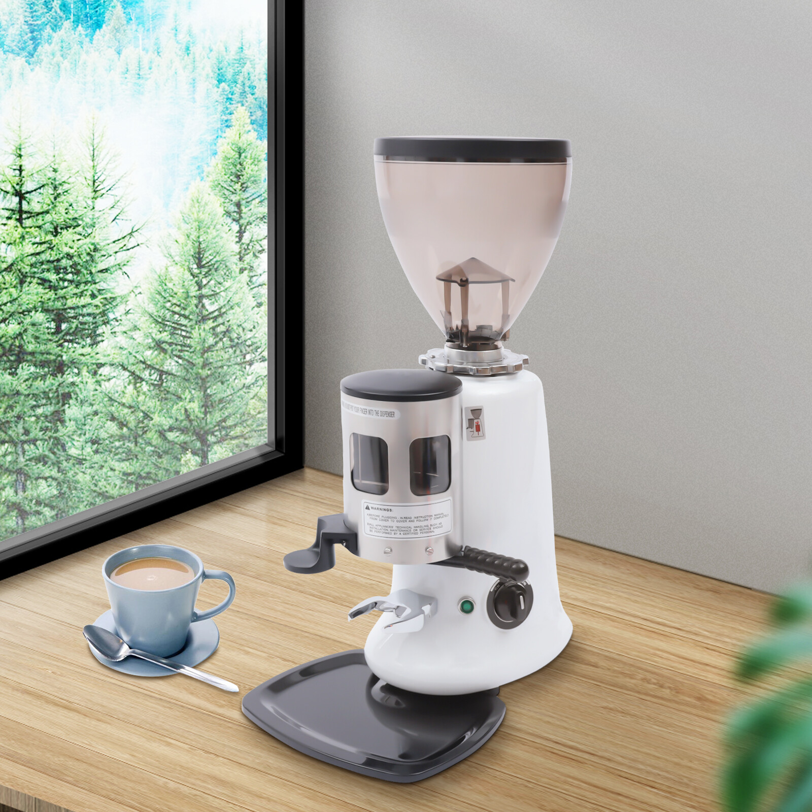 Commercial Coffee Grinder 1.2kg Hopper Capacity Espresso Bean Milling Machine US
