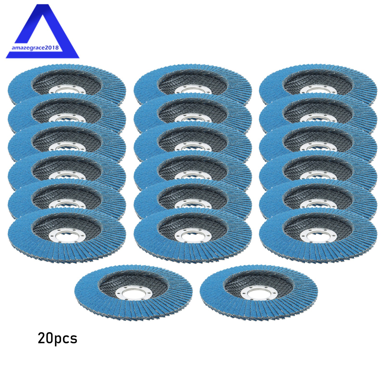 20 Pack Flap Discs 4.5″ × 7/8″ for Angle Grinder Flapper Wheel 80Grit Type 29