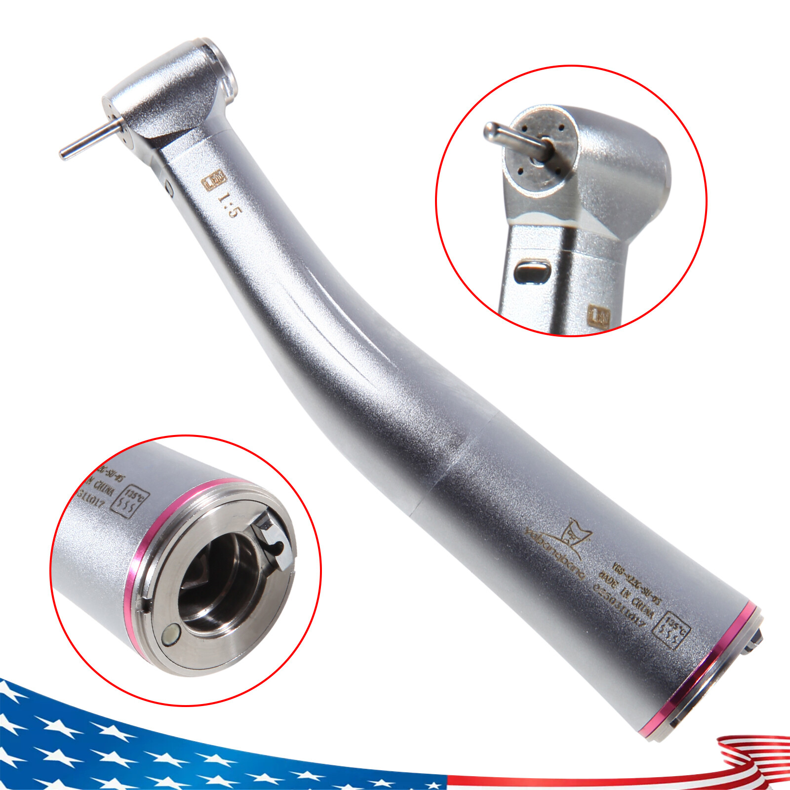 1-10 Pcs NSK Style Dental 1:5 LED Contra Angle Increasing Handpiece Inner OR