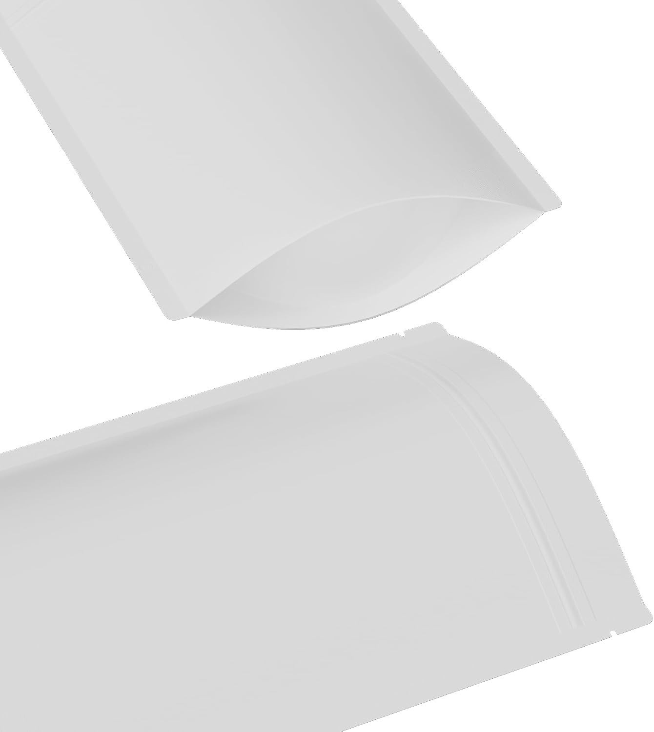 100 Matte Double-Sided Resealable Bags, White