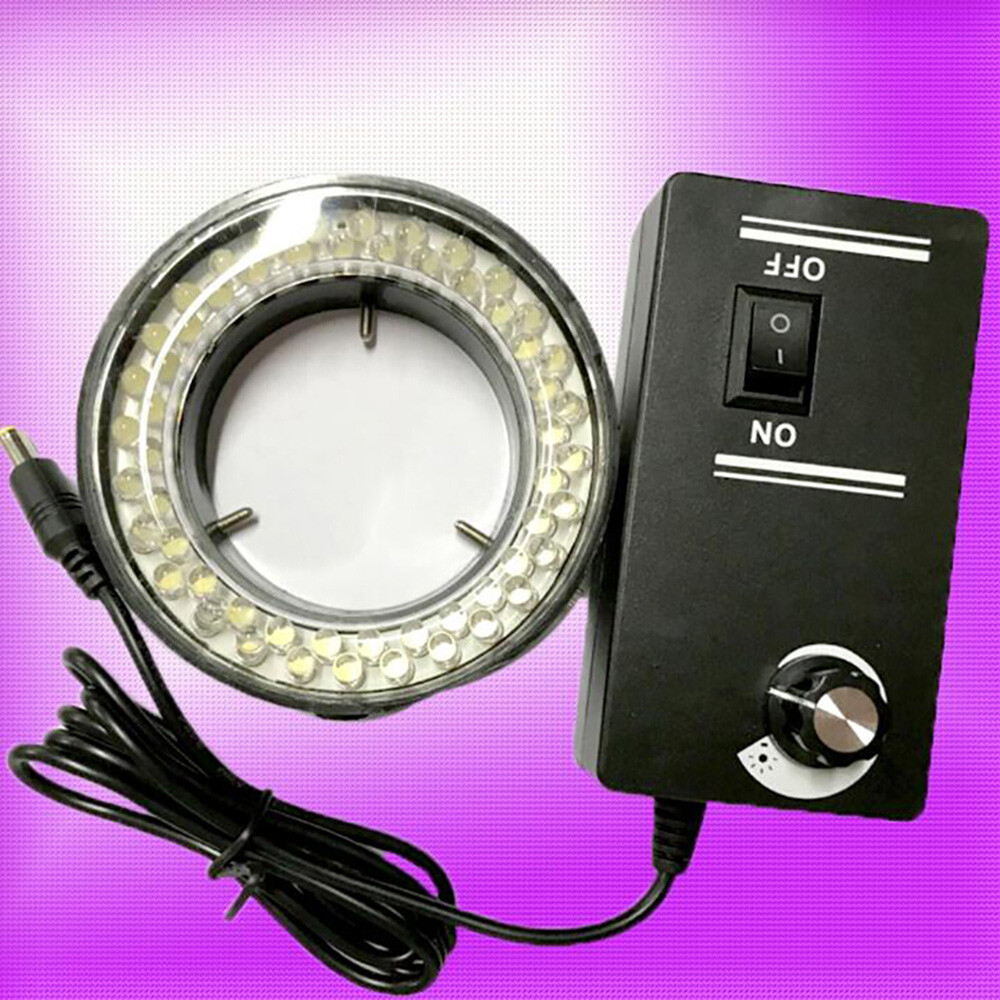 60-LED Adjustable Ring Light illuminator Lamp For STEREO ZOOM Microscope USA