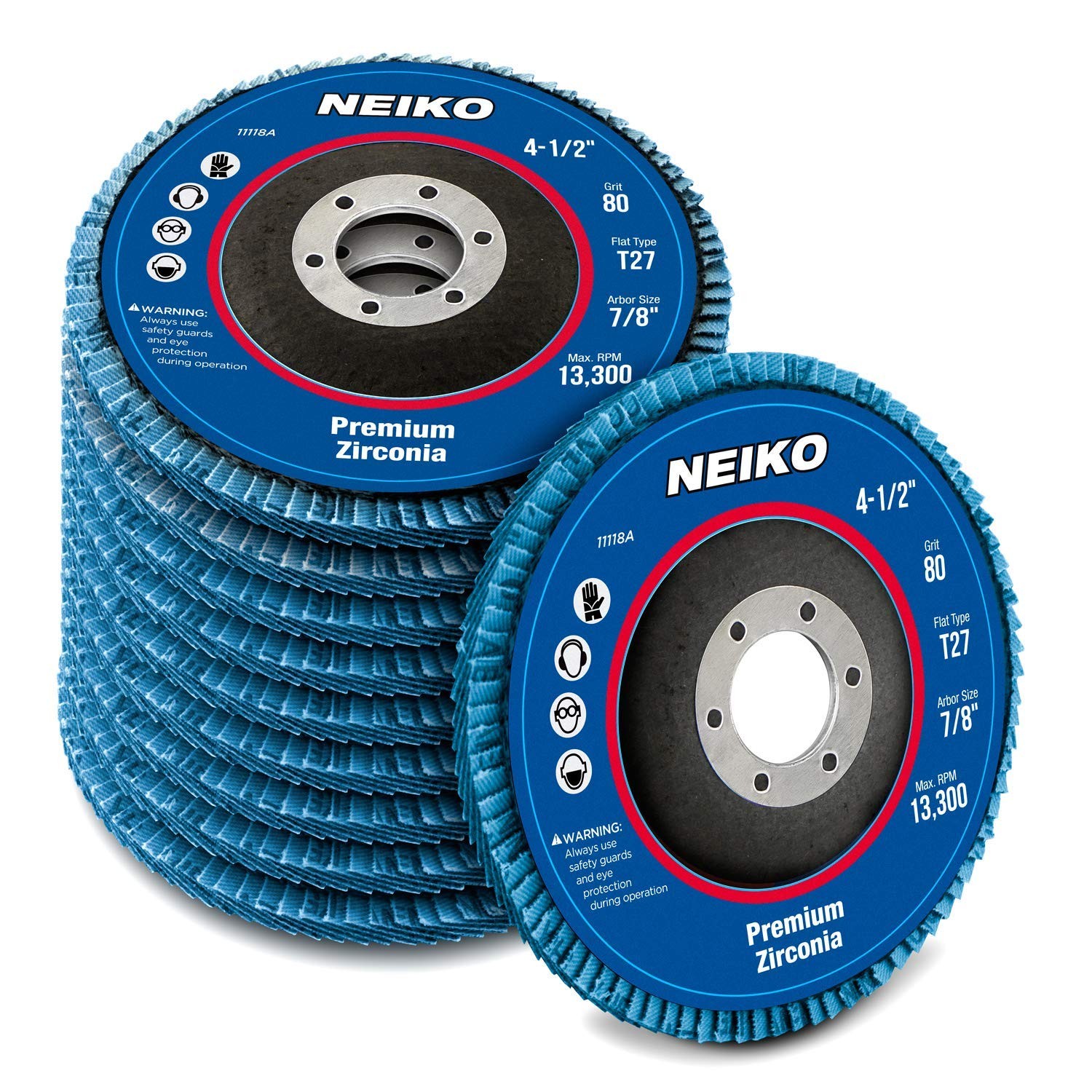 Zirconia Flap Discs 4-1/2 for Angle Grinder 40 Grit Flapper Wheel 10 Pack