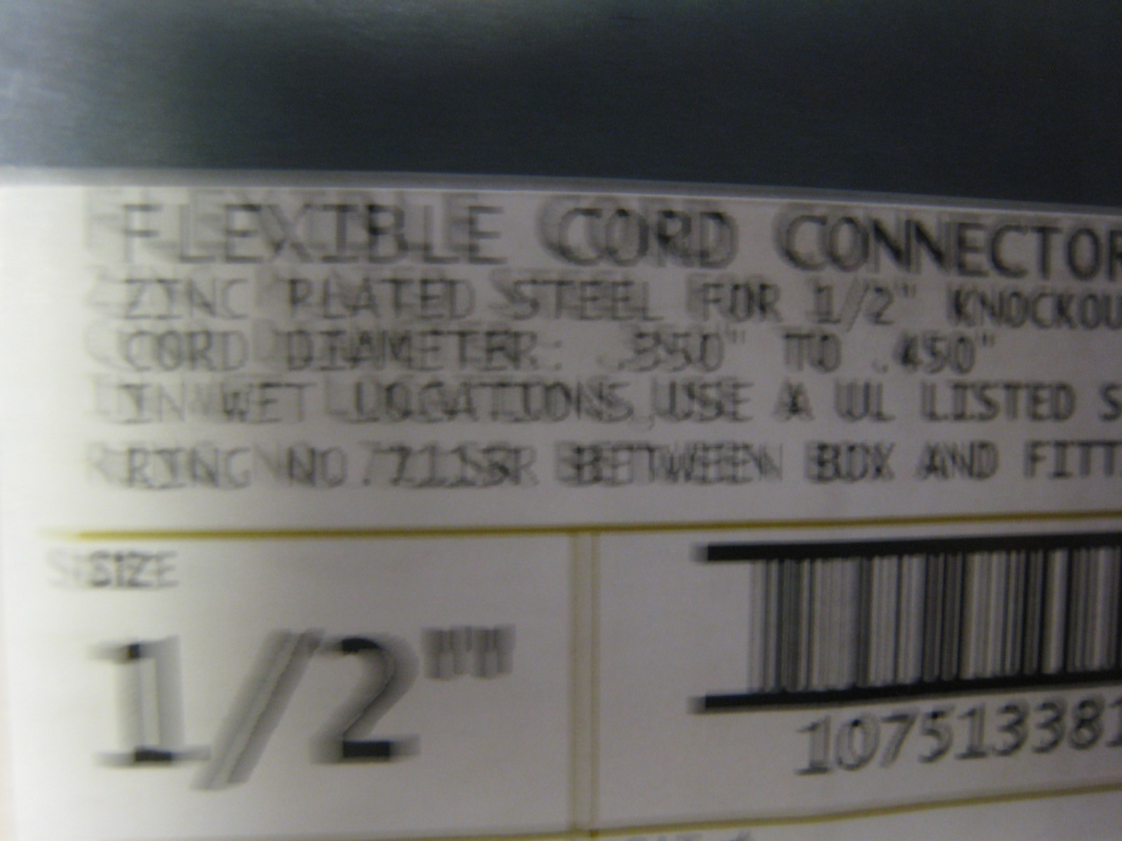4 yes 4 Southwire 50A450 1/2″ Strain Relief Cord Connector Range 0.35″ to 0.45″