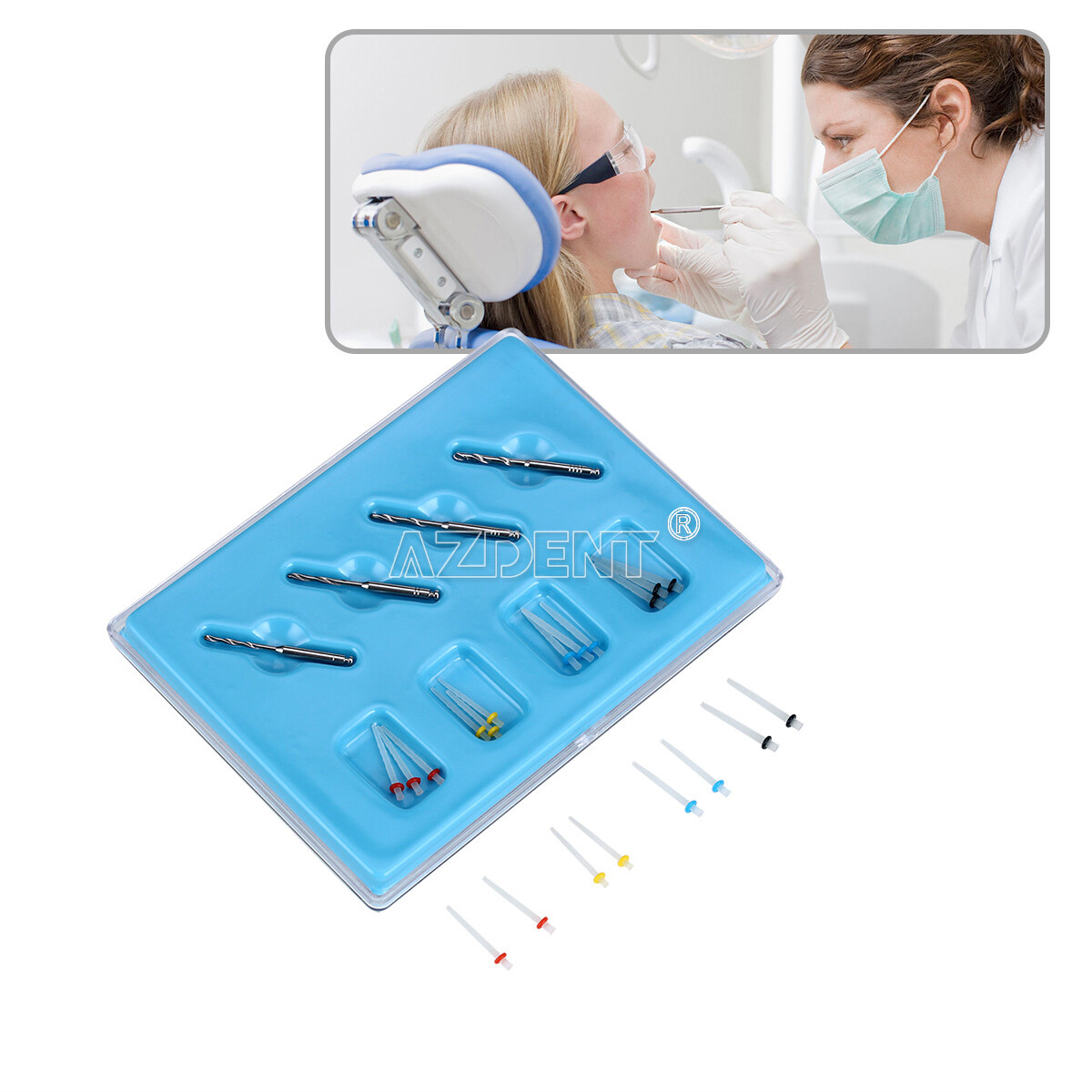 Dental Fiber Post Glass Quartz Teeth Restorative Root Canal Pins 1/1.2/1.4/1.6mm