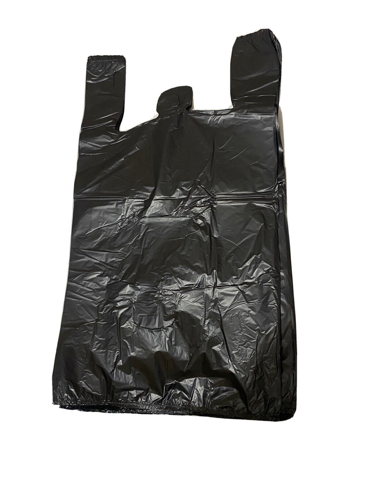 Bags 1/6 Large 21 x 6.5 x 11.5 THANK YOU Black T-Shirt Plastic Shopping Bags