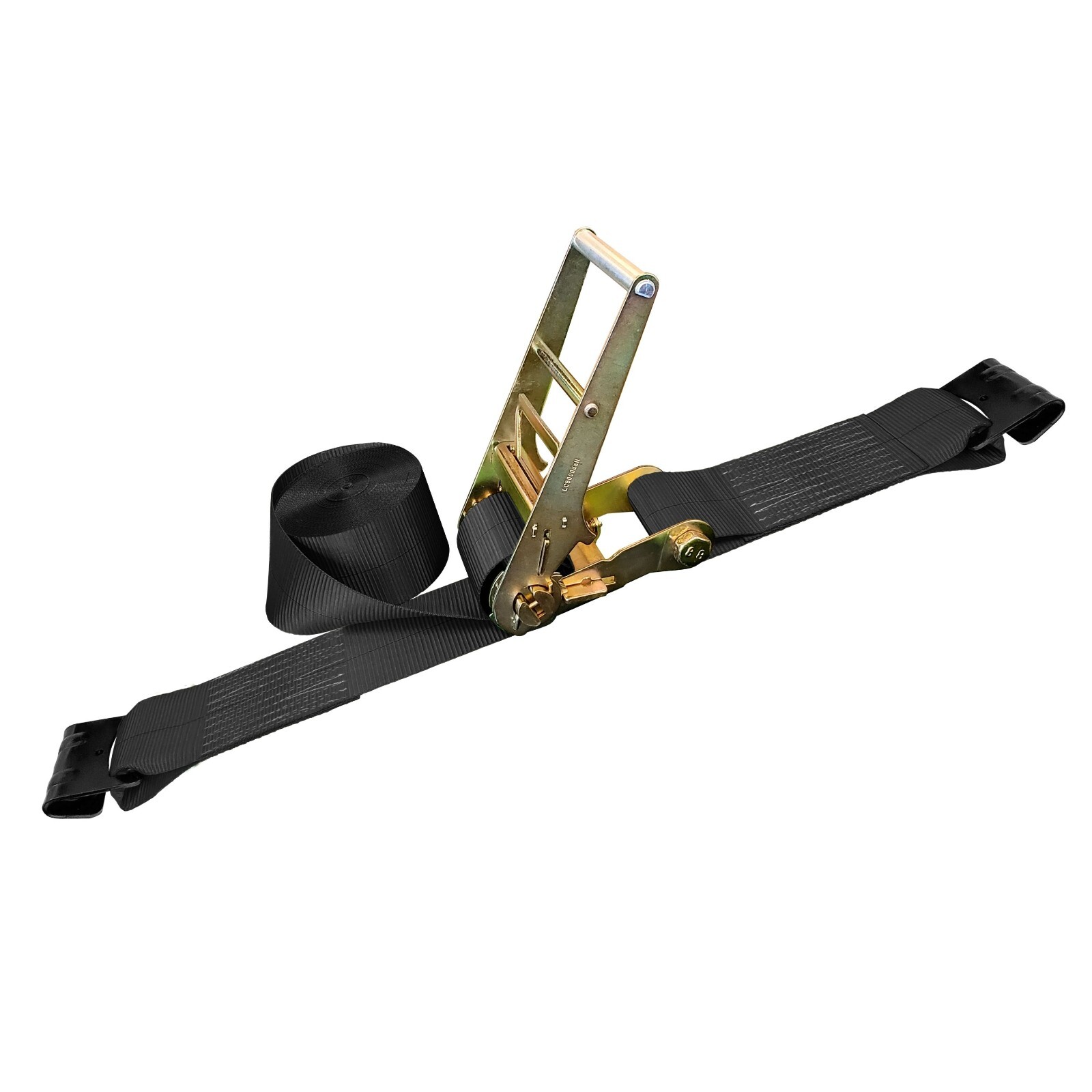 USA 4″ x 40′ 50′ 60′ Ratchet Strap Flat Hook Farm Trailer Flatbed Truck Tie Down