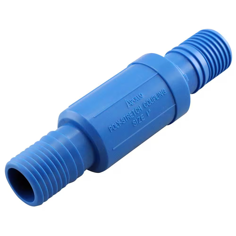 1 In. Barb Insert Blue Twister Polypropylene Telescoping Poly Pipe Repair Coupli