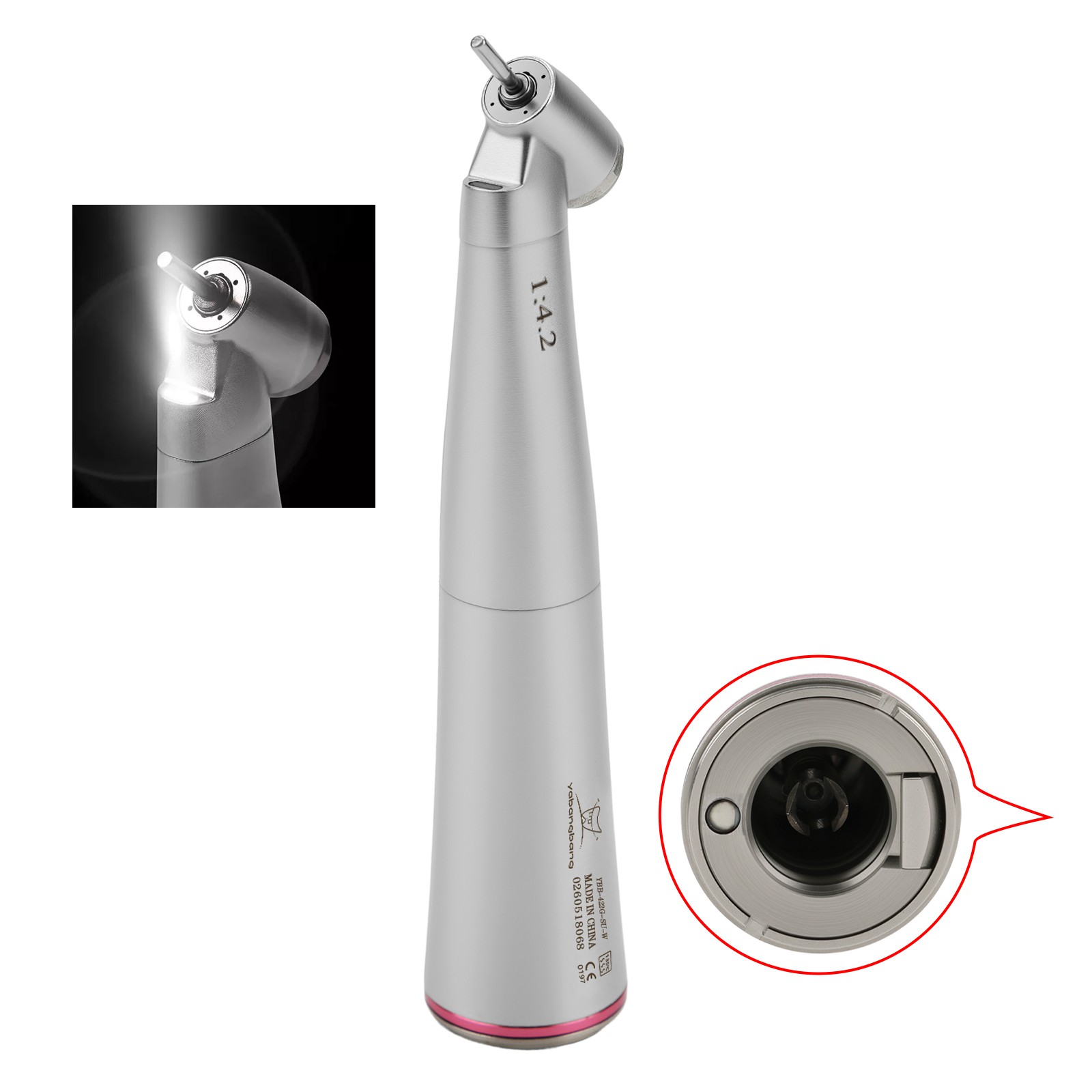 Dental 1:4.2 Increasing 45 Degree LED Contra Angle Surgical Handpiece