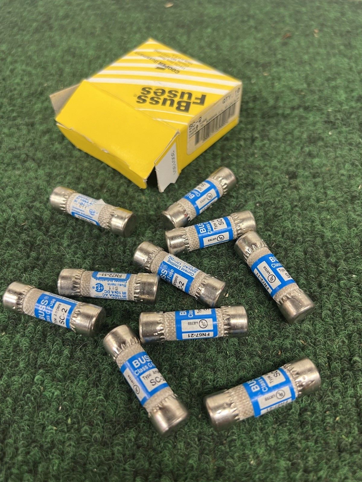 10 Pieces of Bussmann SC-2 General Purpose Buss Class G Fuses New and Tested