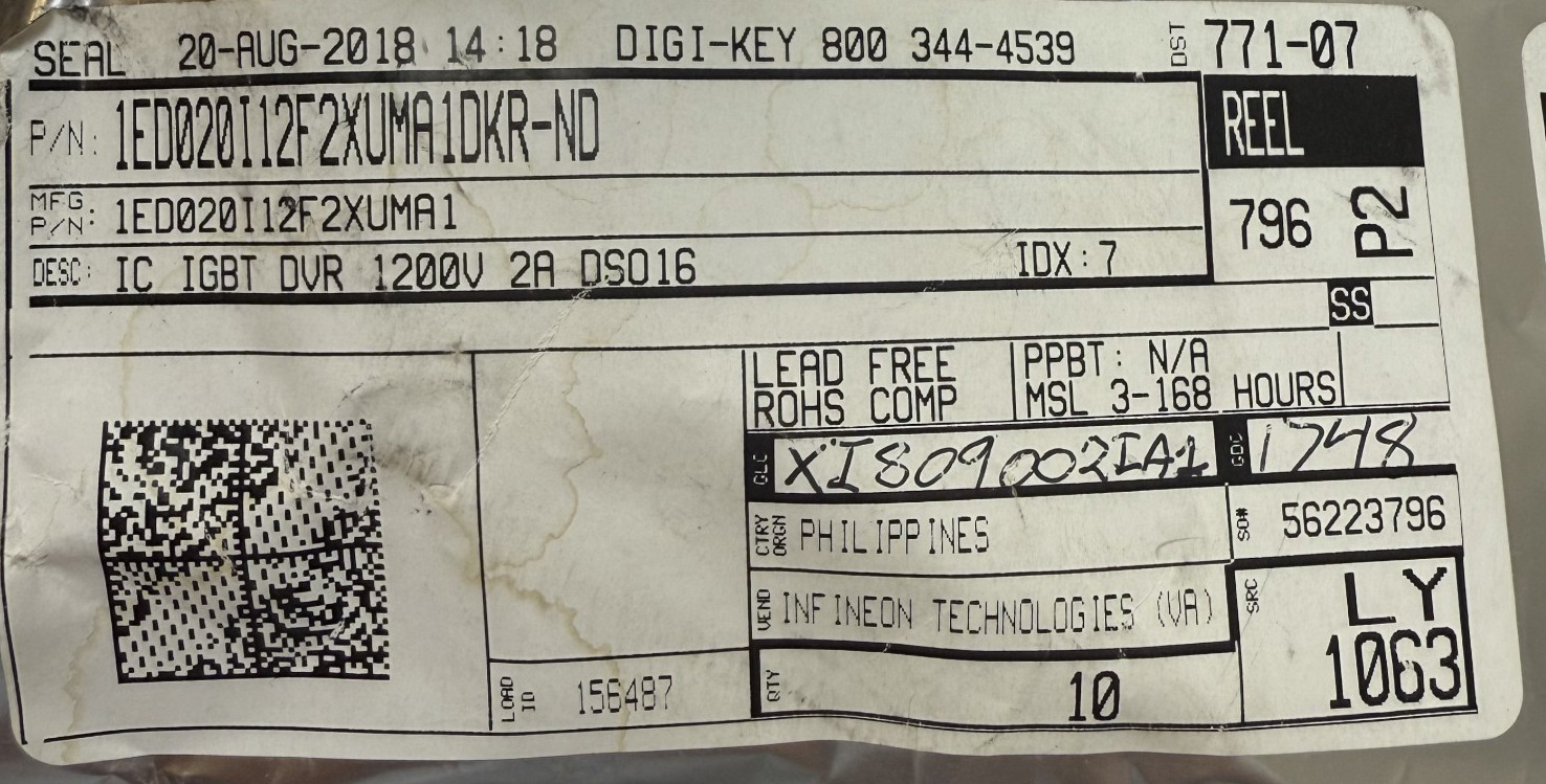 1ED020I12F2XUMA1DKR-ND pack of 20 MADE IN PHILIPPINES