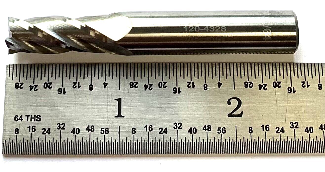 21/64″ 4 FLUTE SINGLE END CARBIDE END MILL – BRIGHT FINISH – HTC 120-4328 – USA